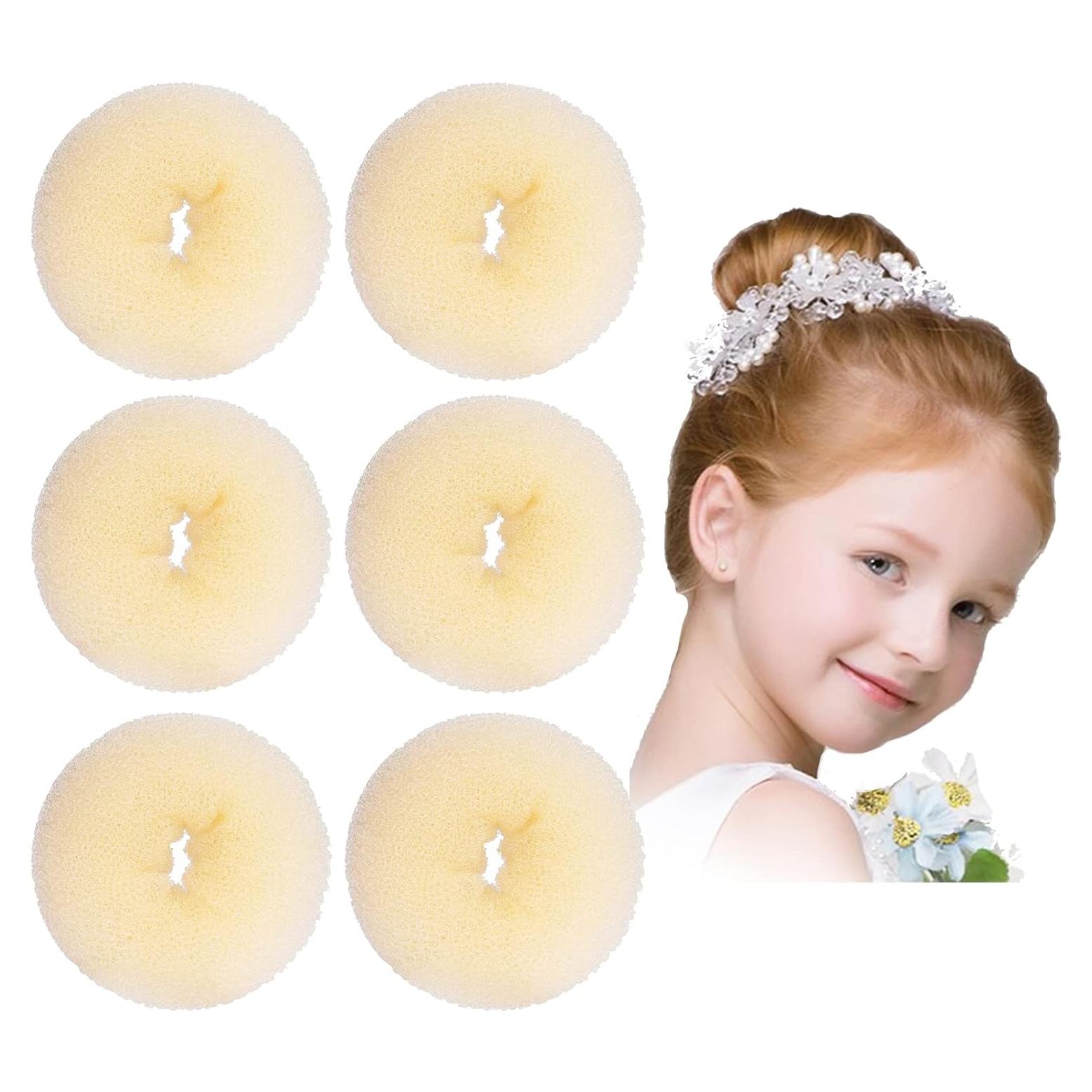 Fabricador de Donas de Pelo WACURRENTHYD 6PCS 6.35cm Beige
