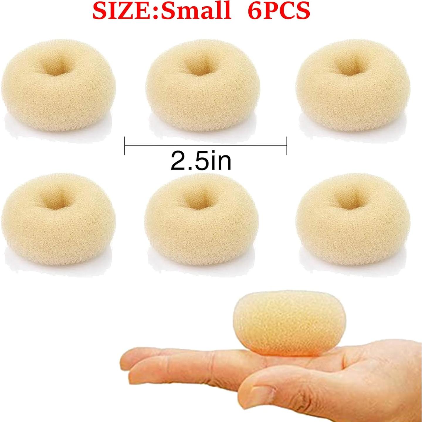 Fabricador de Donas de Pelo WACURRENTHYD 6PCS 6.35cm Beige