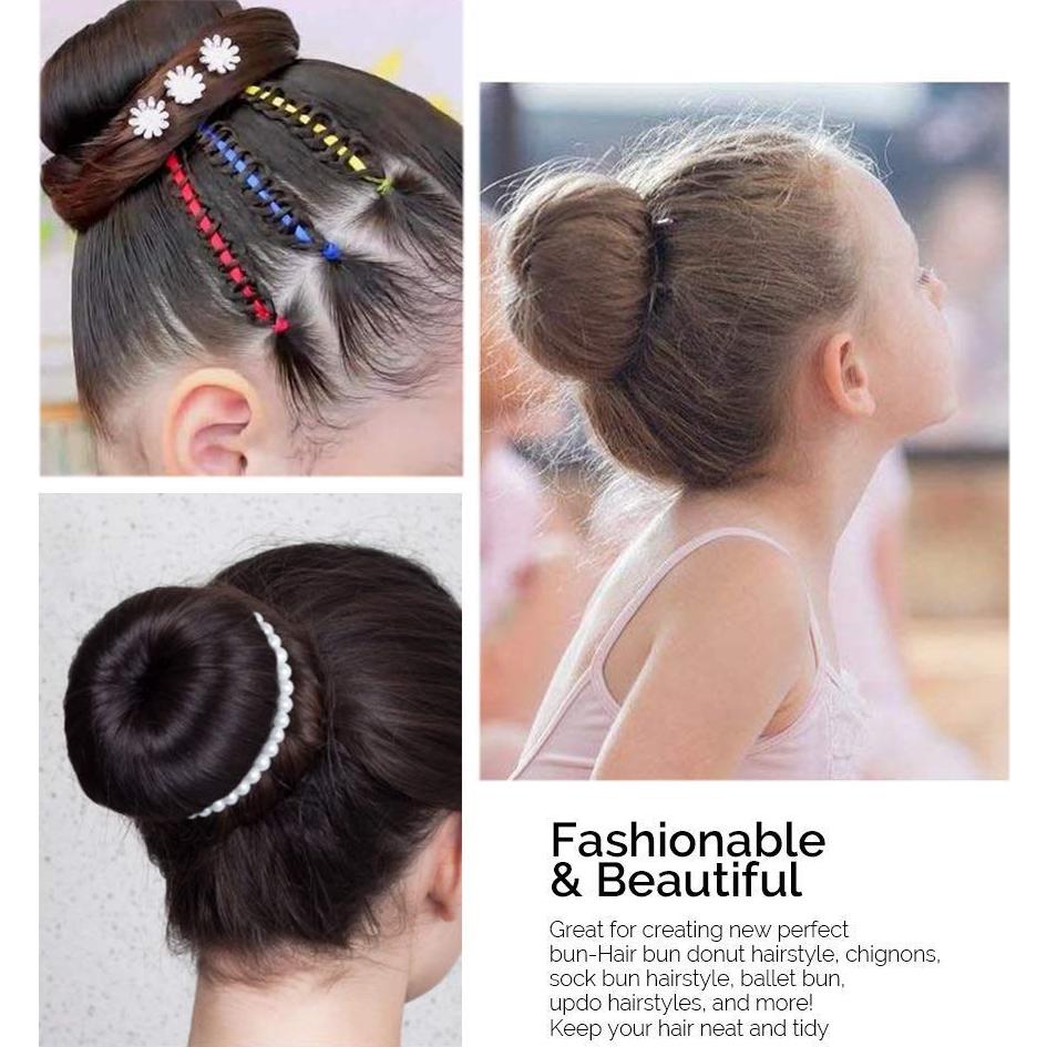 Fabricador de Donas de Pelo WACURRENTHYD 6PCS 6.35cm Beige