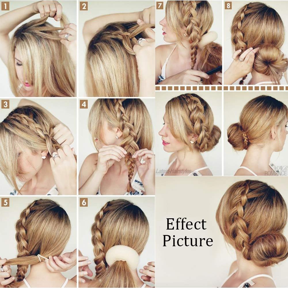 Fabricador de Donas de Pelo WACURRENTHYD 6PCS 6.35cm Beige