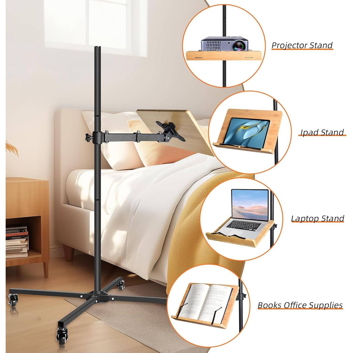 Soporte de Libro Rodante wishacc Ajustable 50-127 cm Negro