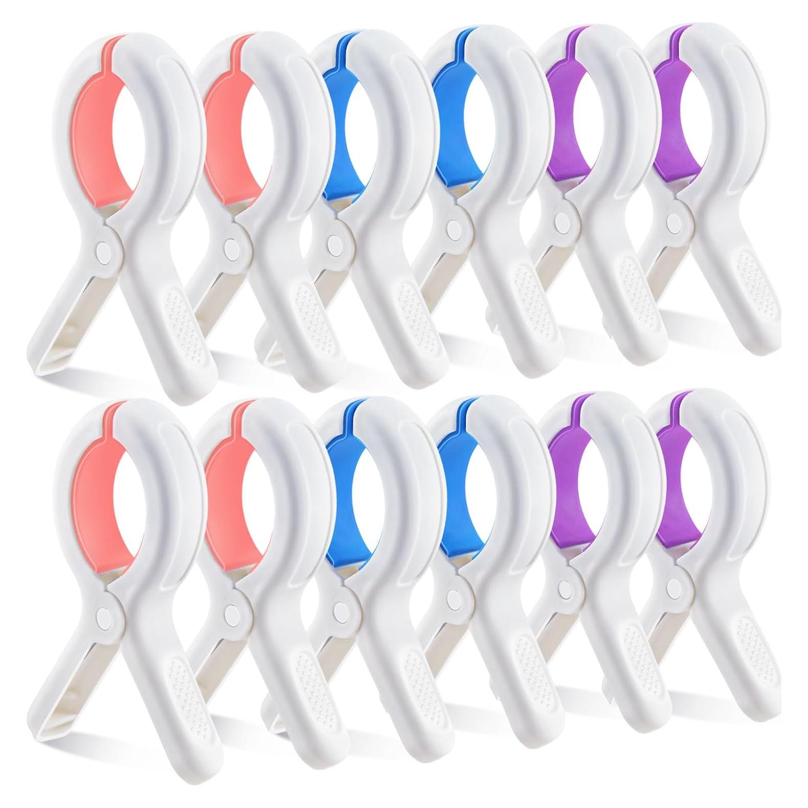 Paquete de 12 Clips para Toallas de Playa KEYBOO - Extra Grandes