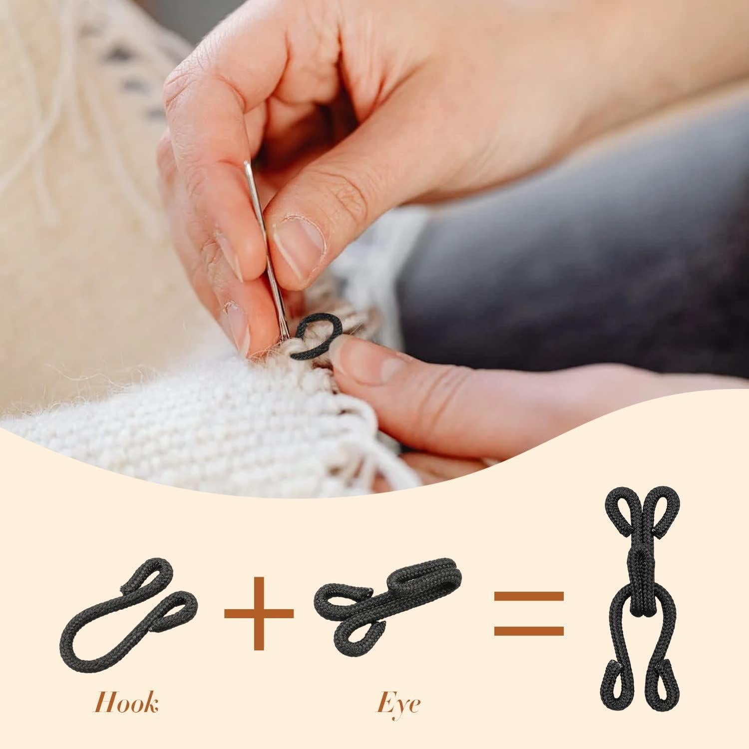 60 Juegos de Ganchos y Ojos para Coser - Reemplazo Ropa DIY