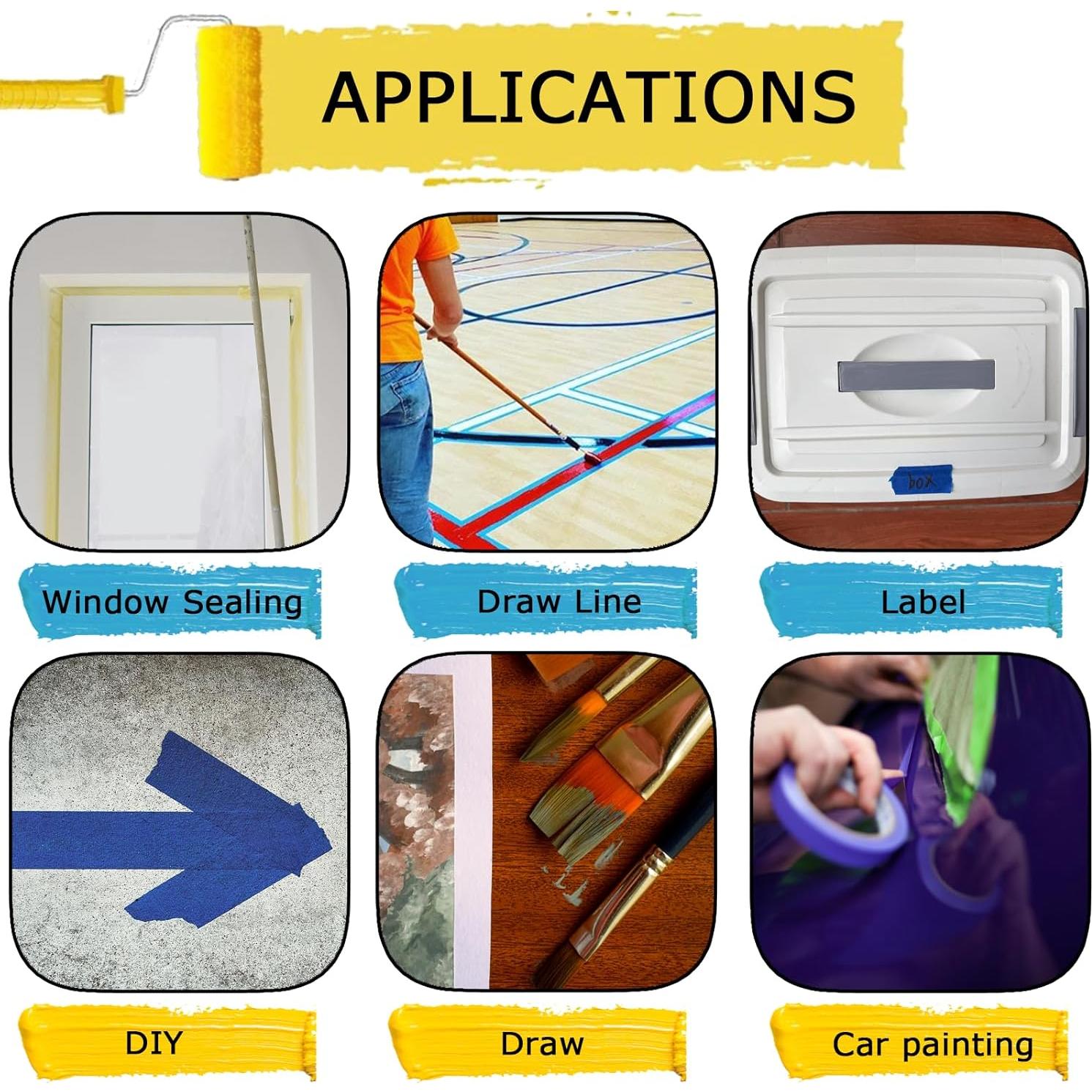 Cinta de Pintor Azul Smaring 4 Rollos 2.54cm x 20.12m Sin Residuo