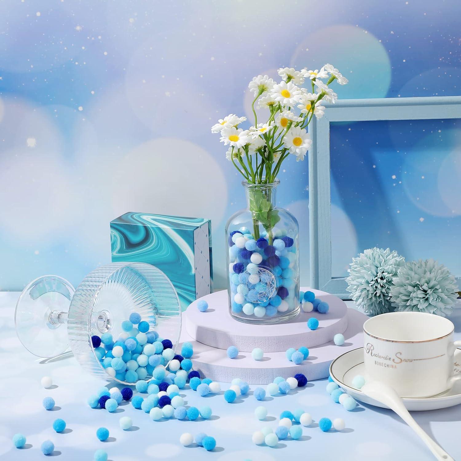 Pompones de Manualidades Tegeme 2000 Piezas 1 cm Azul