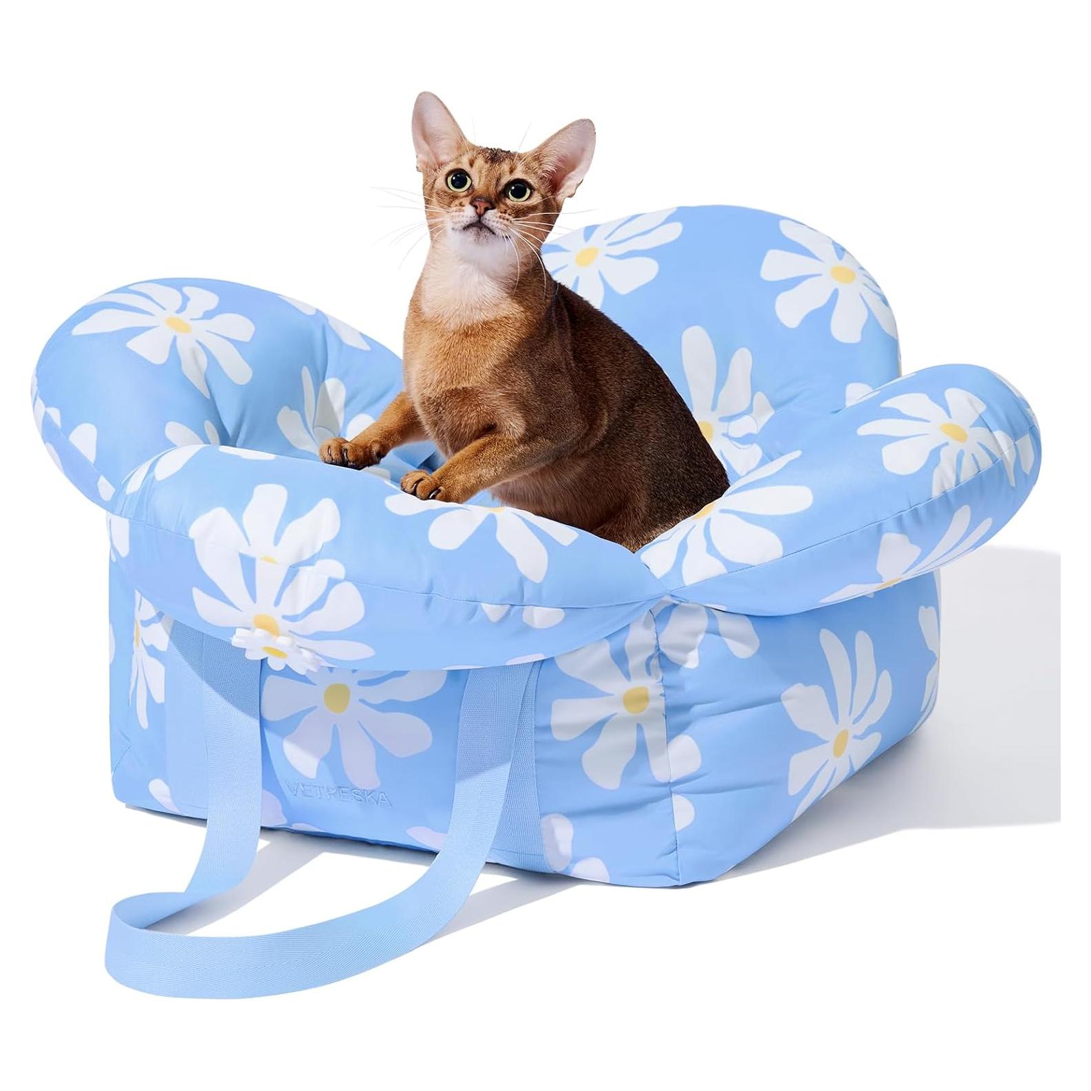Asiento de Coche para Mascotas VETRESKA Daisy Azul 50x50 cm