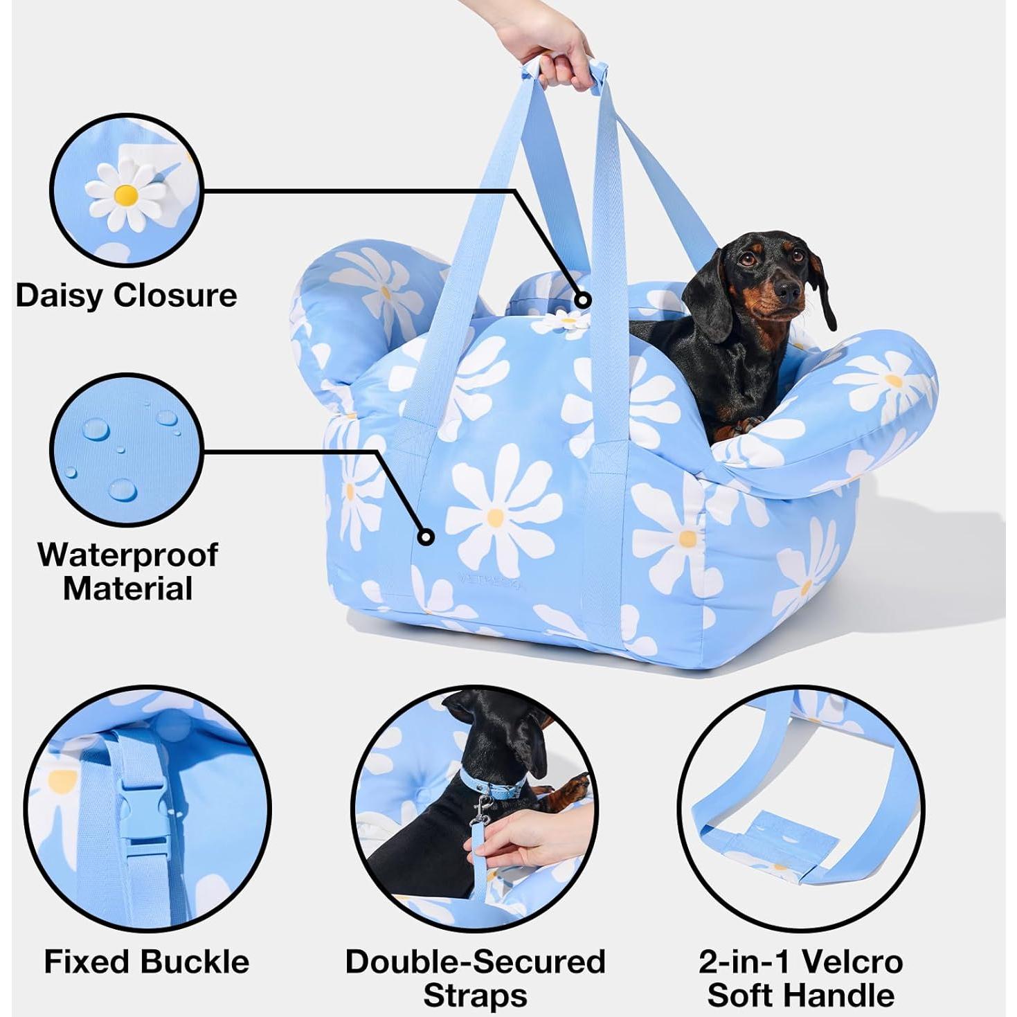 Asiento de Coche para Mascotas VETRESKA Daisy Azul 50x50 cm