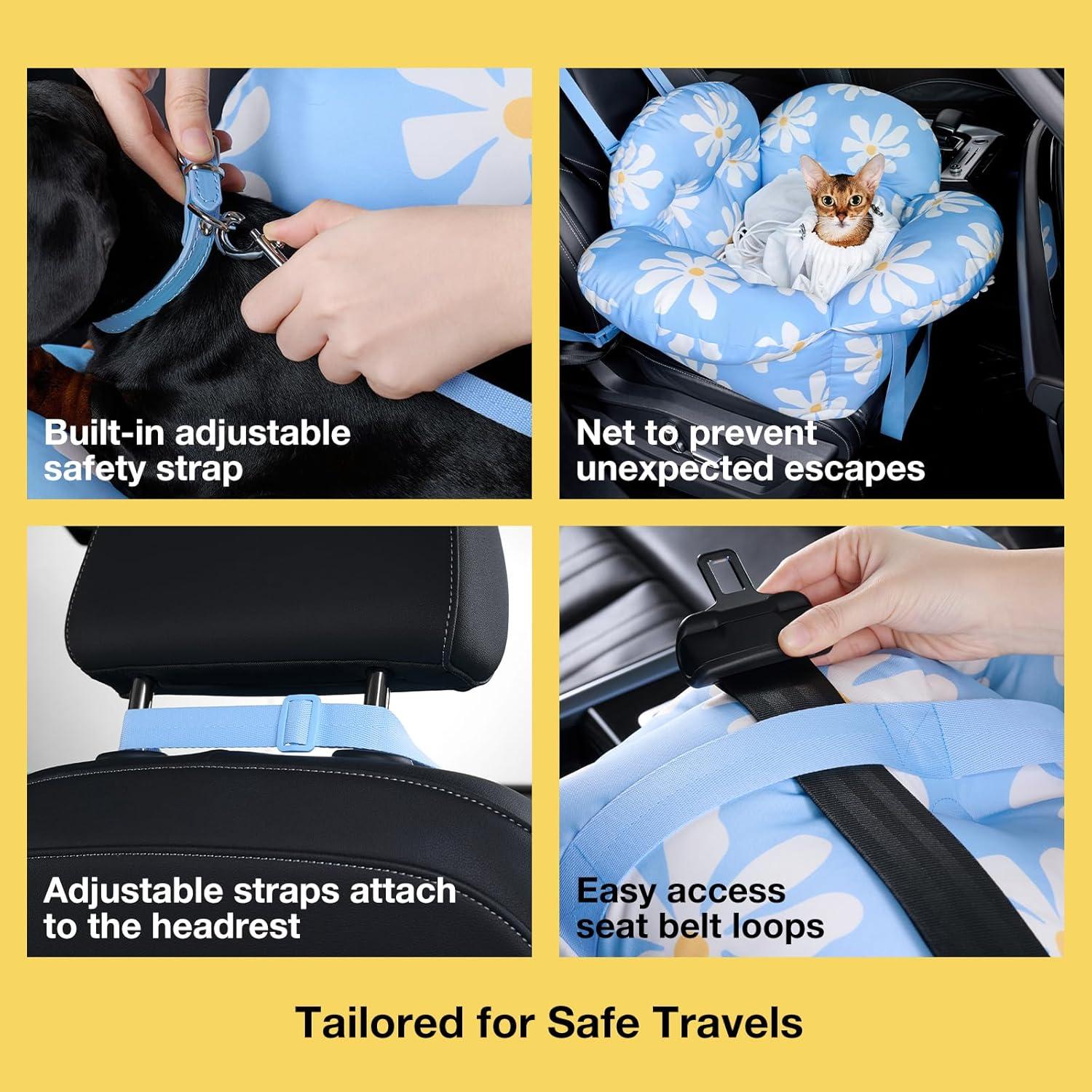 Asiento de Coche para Mascotas VETRESKA Daisy Azul 50x50 cm