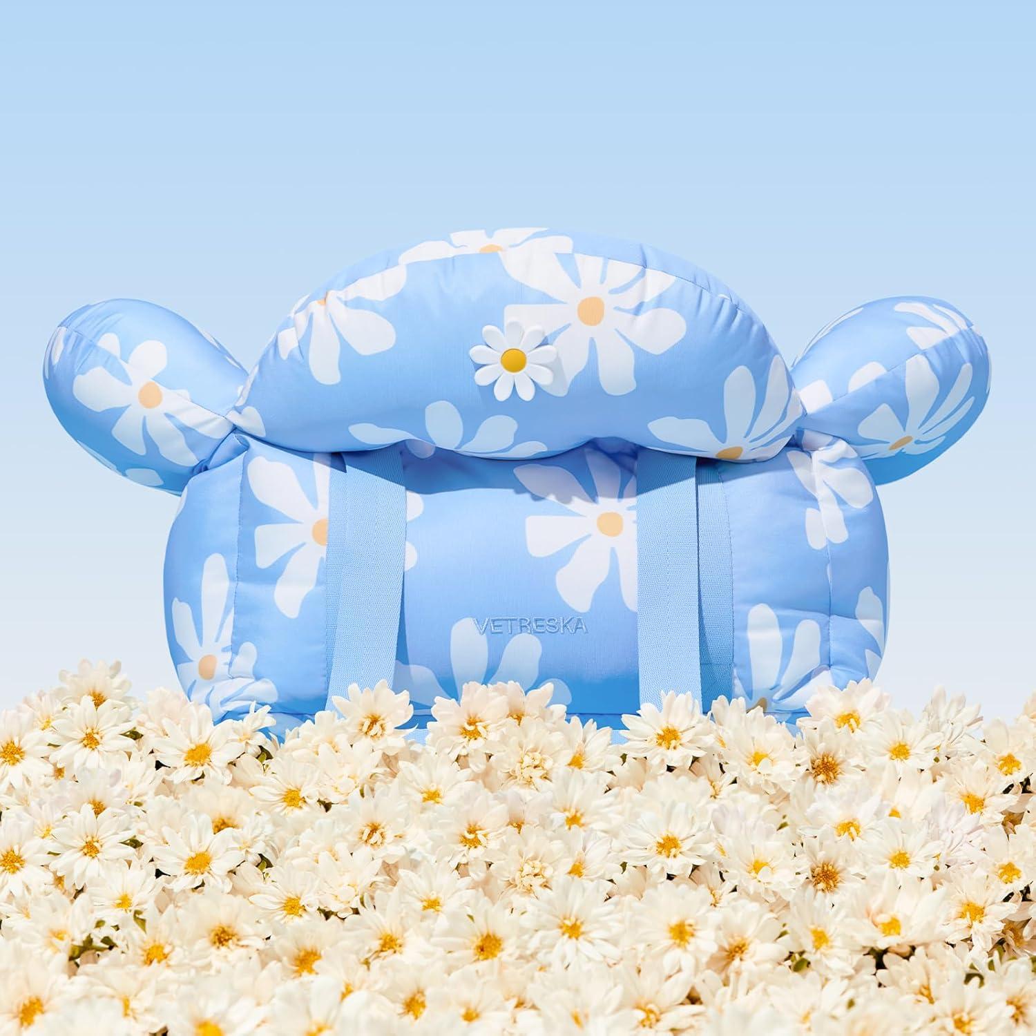 Asiento de Coche para Mascotas VETRESKA Daisy Azul 50x50 cm