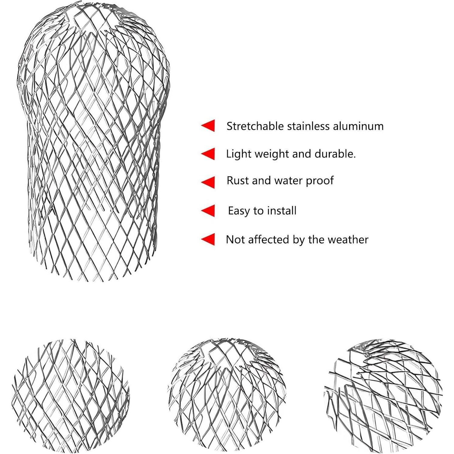 4 Protectores de Bajantes de Canalón Aluminio AccEncyc 8.9 cm