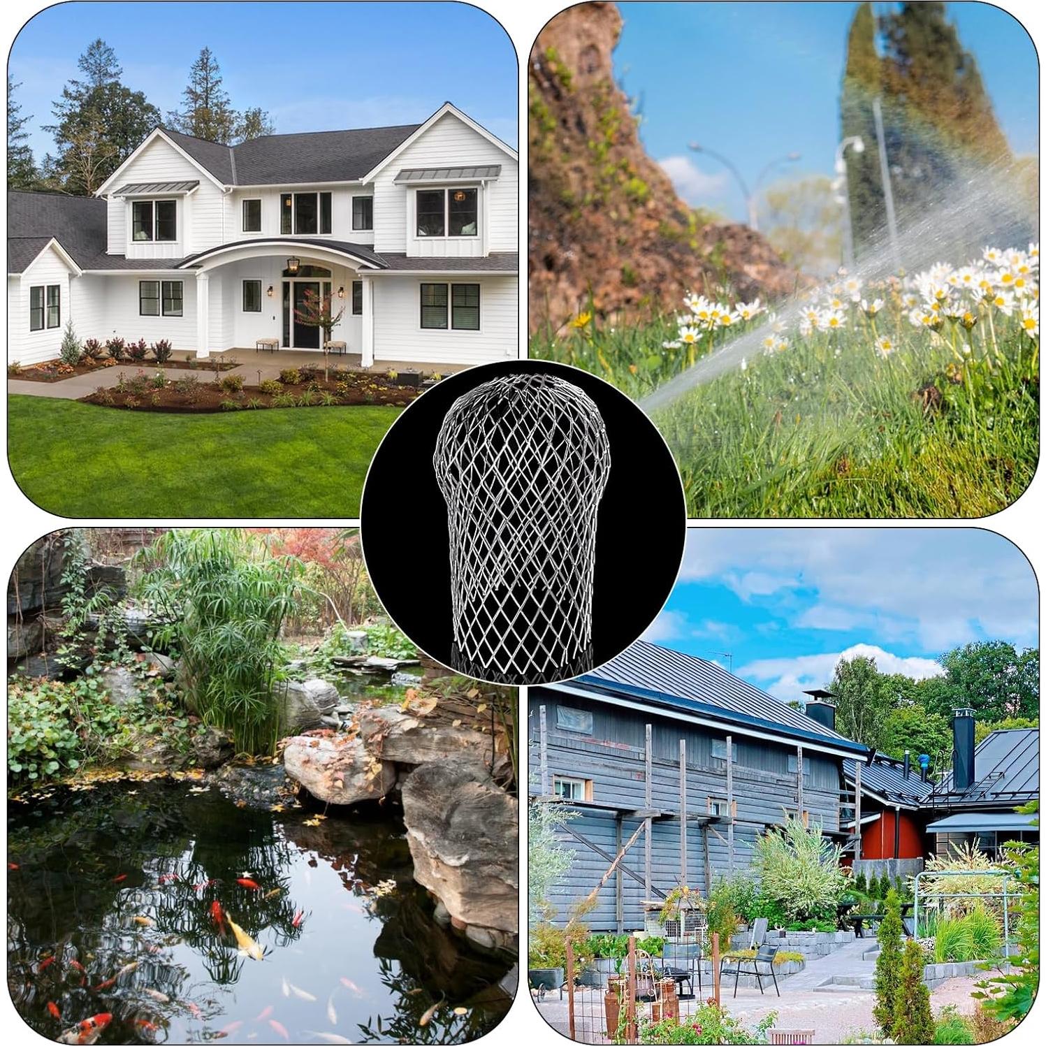 4 Protectores de Bajantes de Canalón Aluminio AccEncyc 8.9 cm