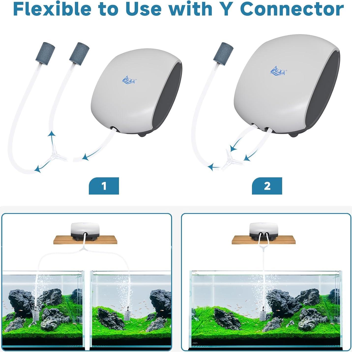 Bomba de Aire Silenciosa AQQA 3W para Acuario hasta 605L