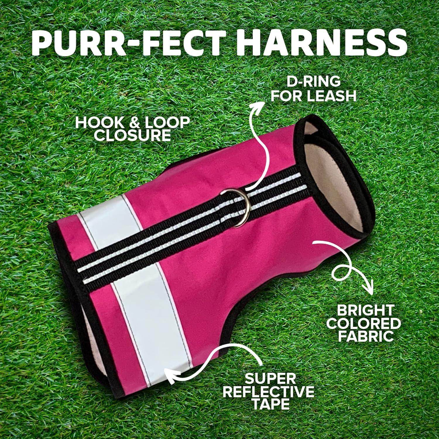 Arnés Reflectante para Gatos Crazy K Farm - Rosa XS