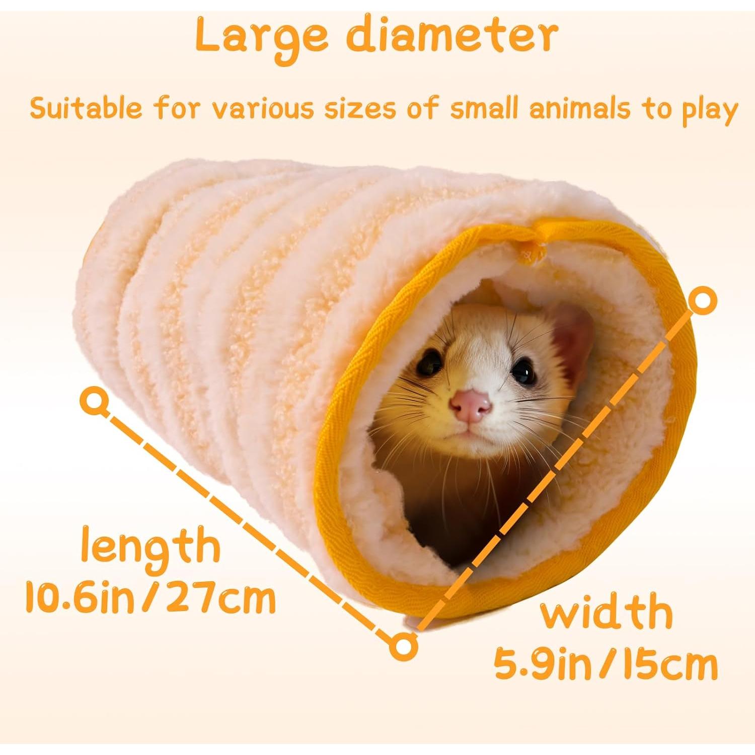 Túnel de Felpa para Mascotas Pequeñas FEGPIG 30x15 cm Amarillo