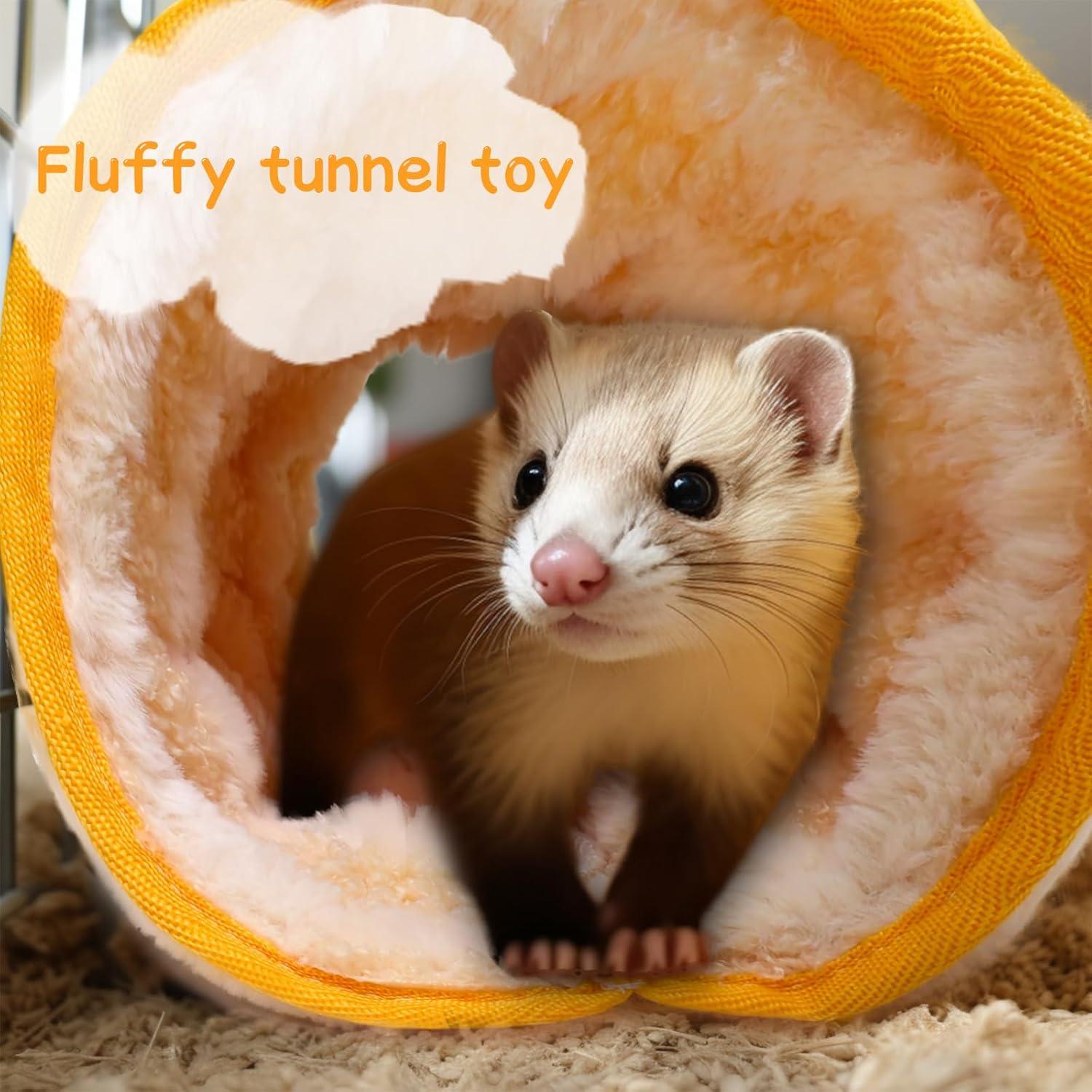 Túnel de Felpa para Mascotas Pequeñas FEGPIG 30x15 cm Amarillo