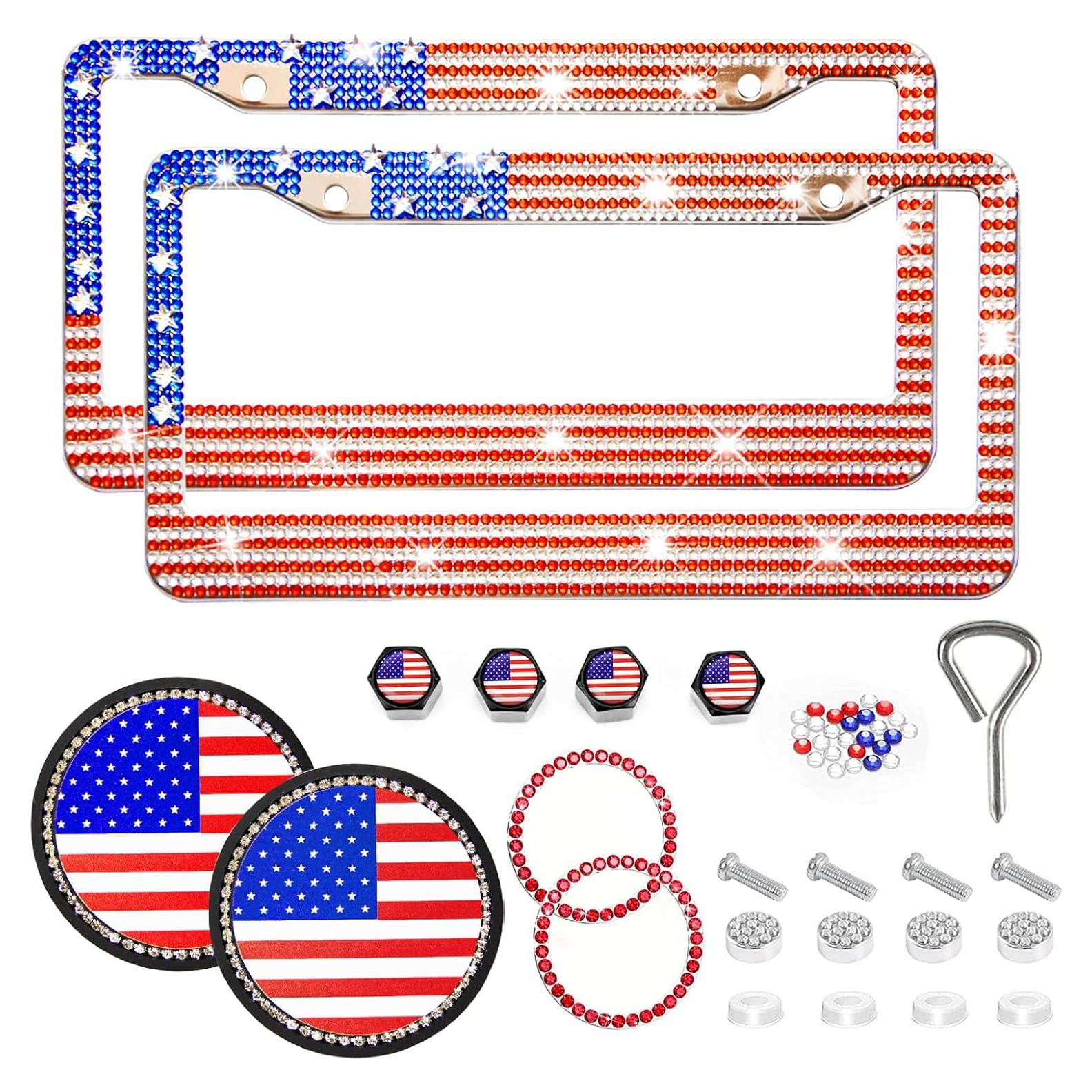 Marco de Placa de Licencia Bling ZukMi Americana 2 Piezas