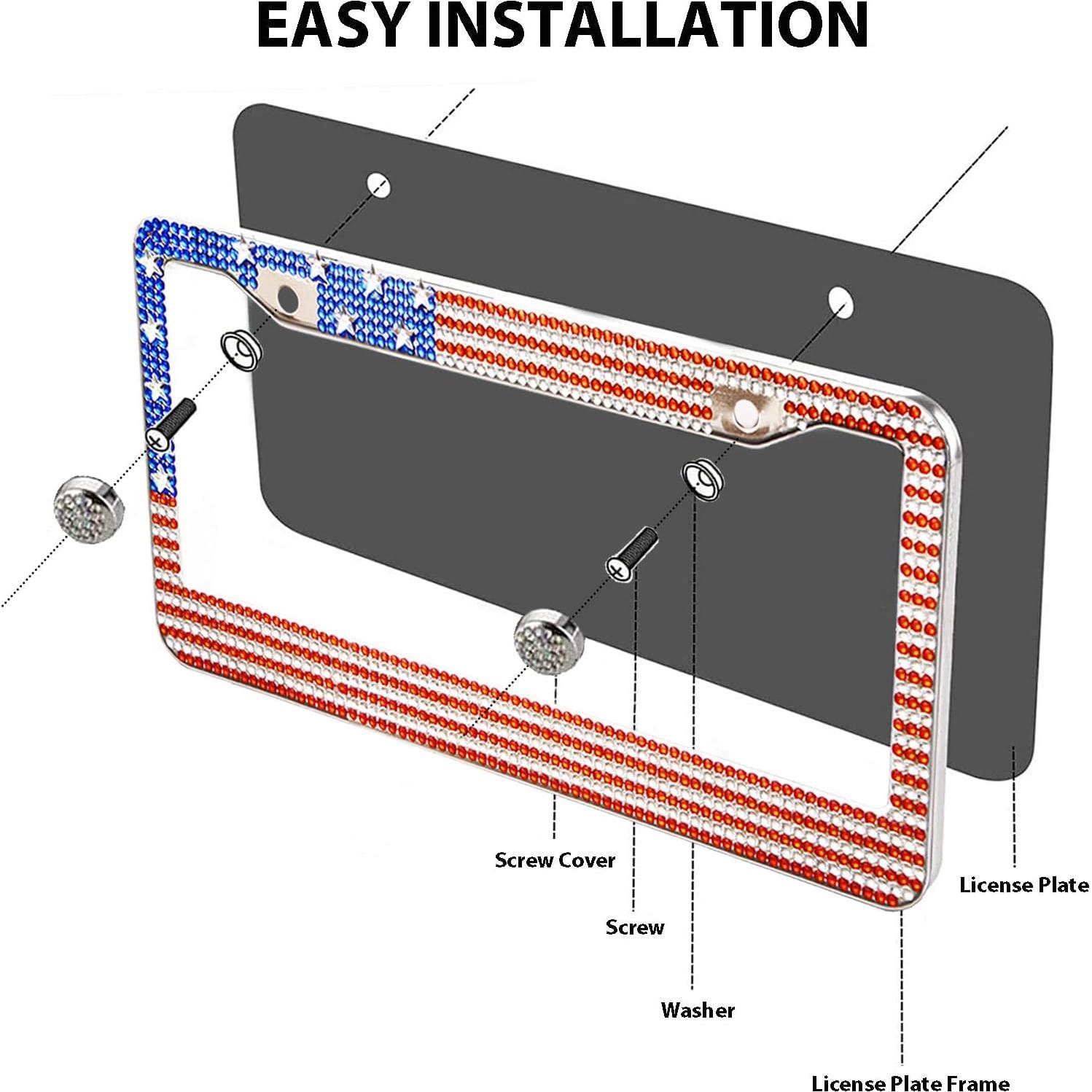 Marco de Placa de Licencia Bling ZukMi Americana 2 Piezas