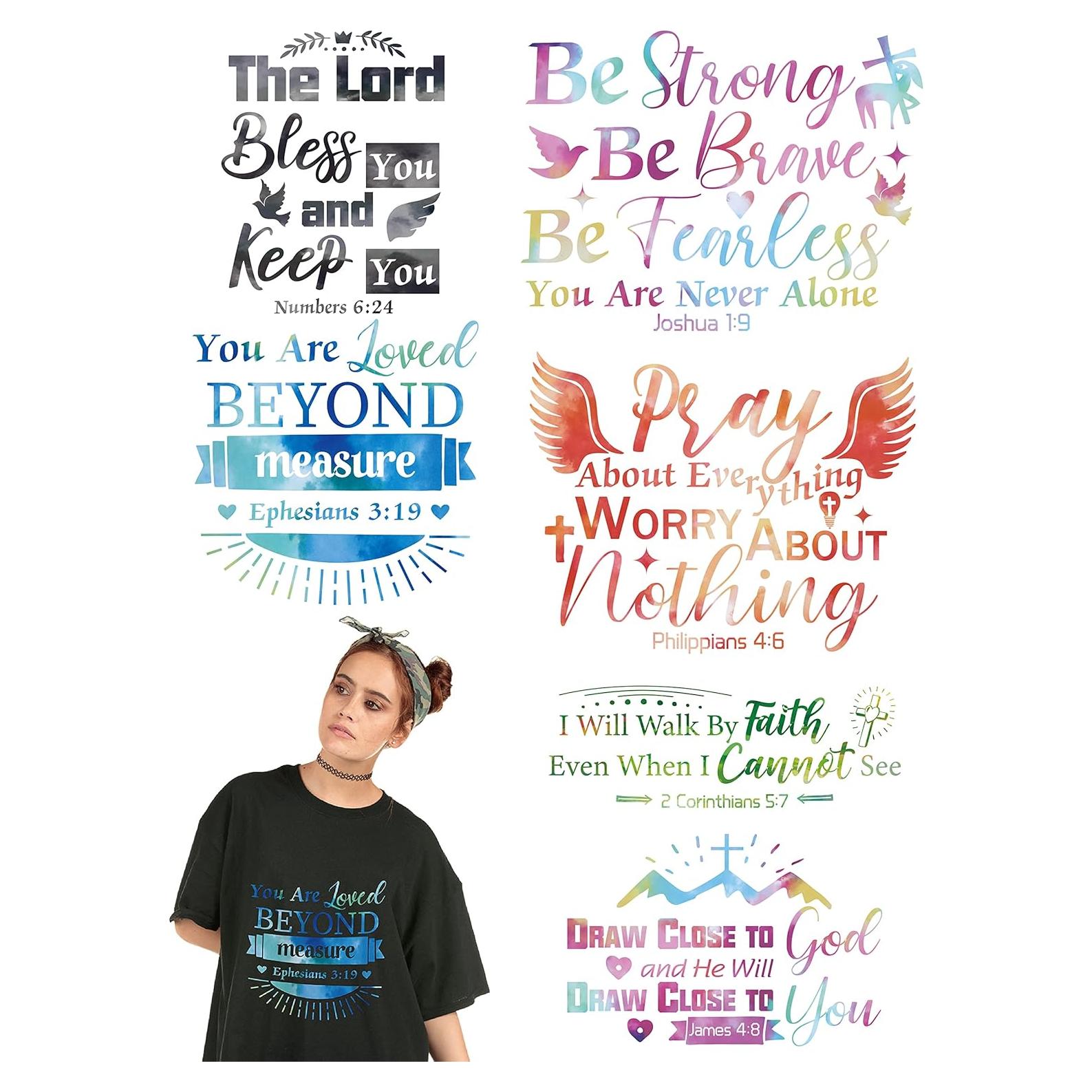 Calcomanías de Planchar Laumoi - 6 Pzs Versículo Bíblico