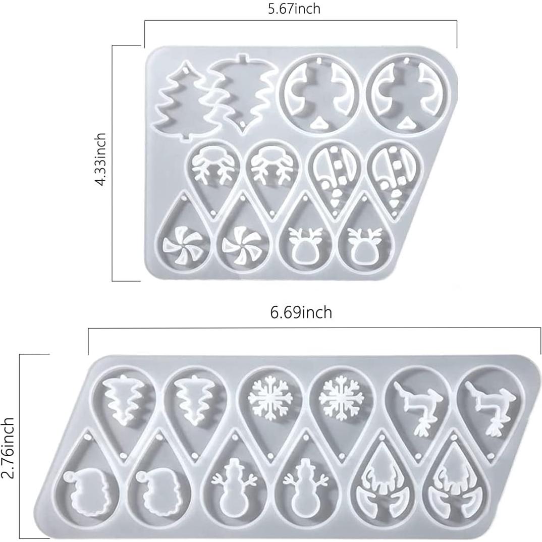 Moldes de Silicona para Pendientes de Navidad DIY - Genérico