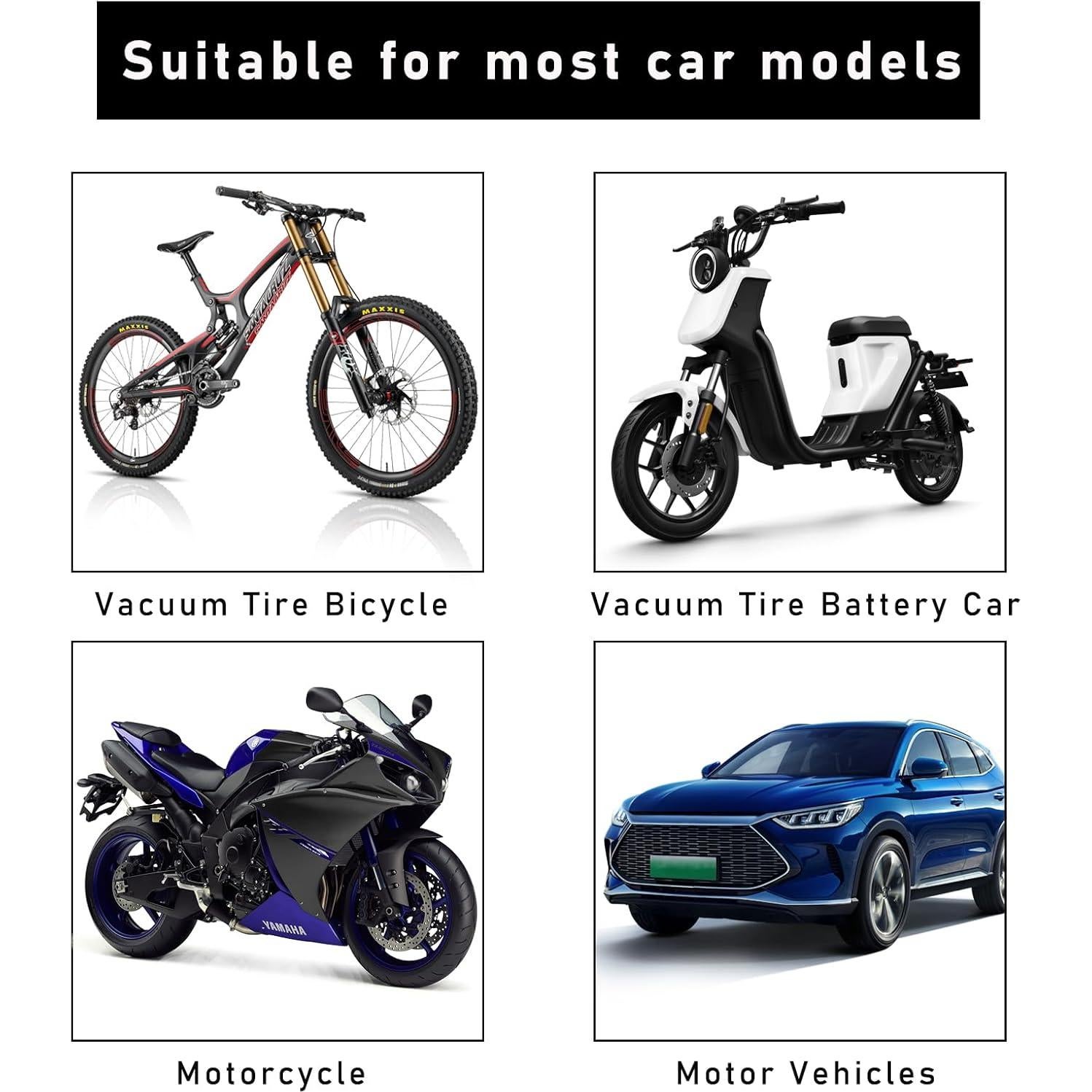 Ziciner 4 Tapas de Válvula de Neumático Fibra Carbono Negro