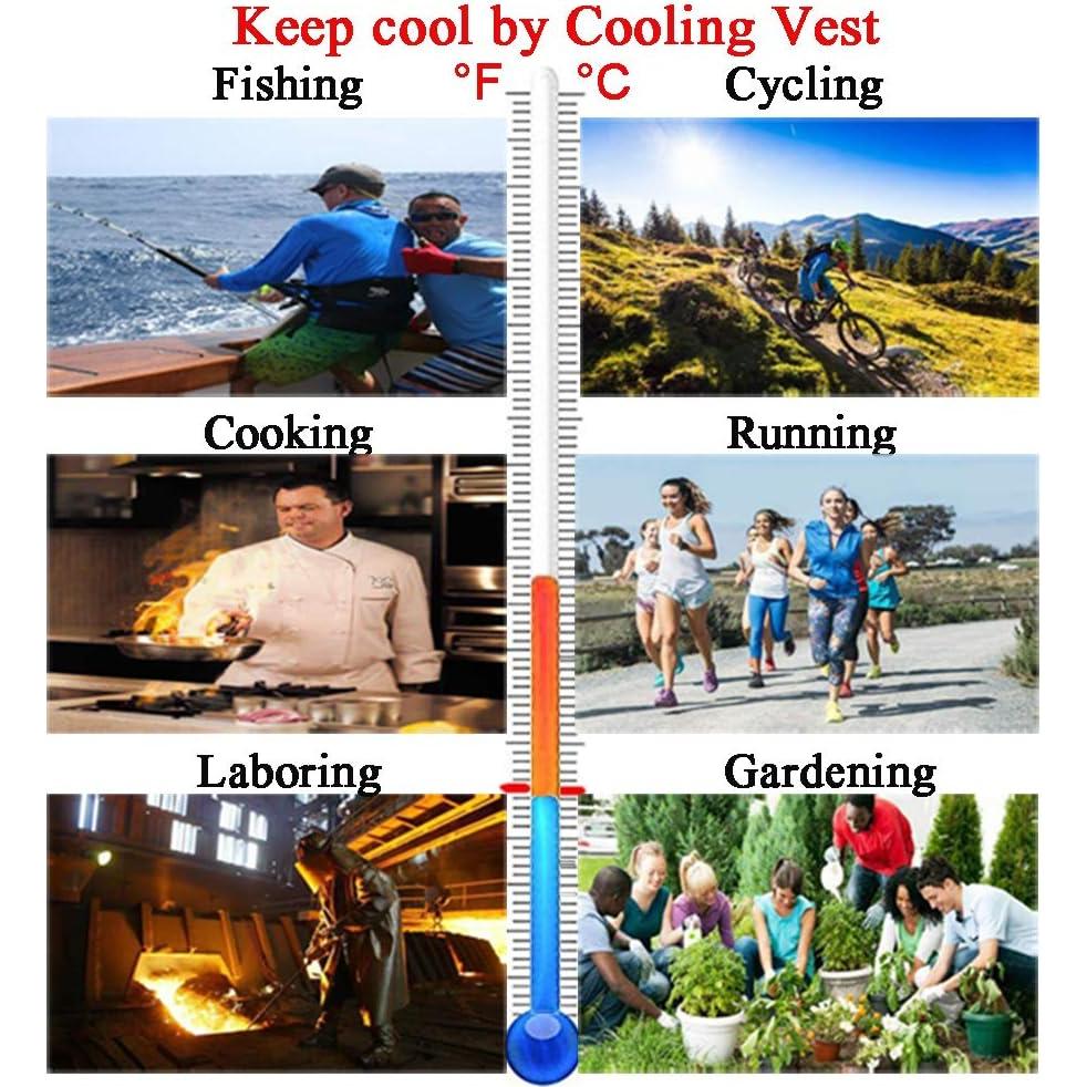 Chaleco Refrigerante Unisex Azul con 20 Paquetes de Hielo