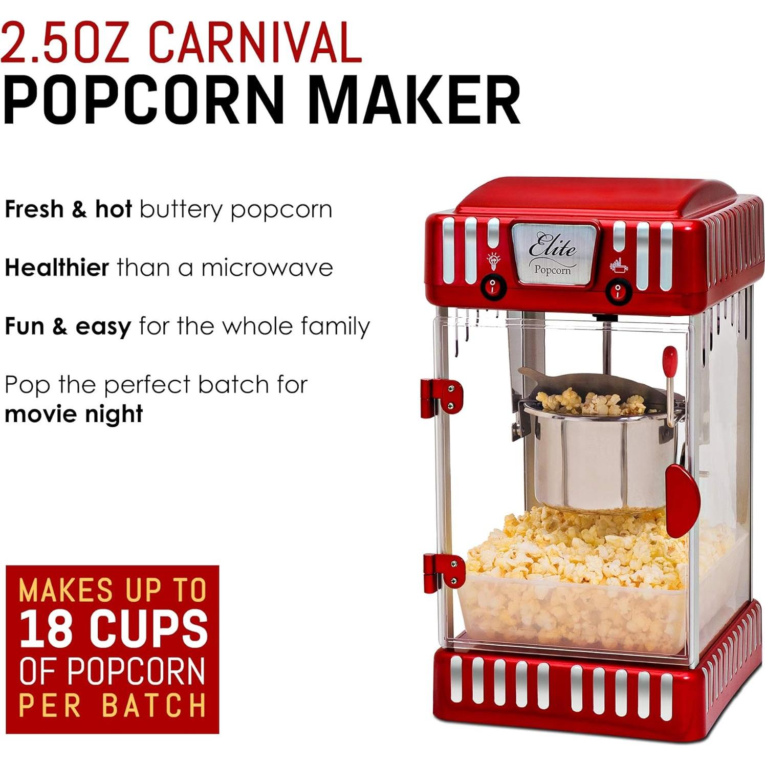 Máquina de Palomitas Elite Gourmet EPM-250 Retro 3.79L