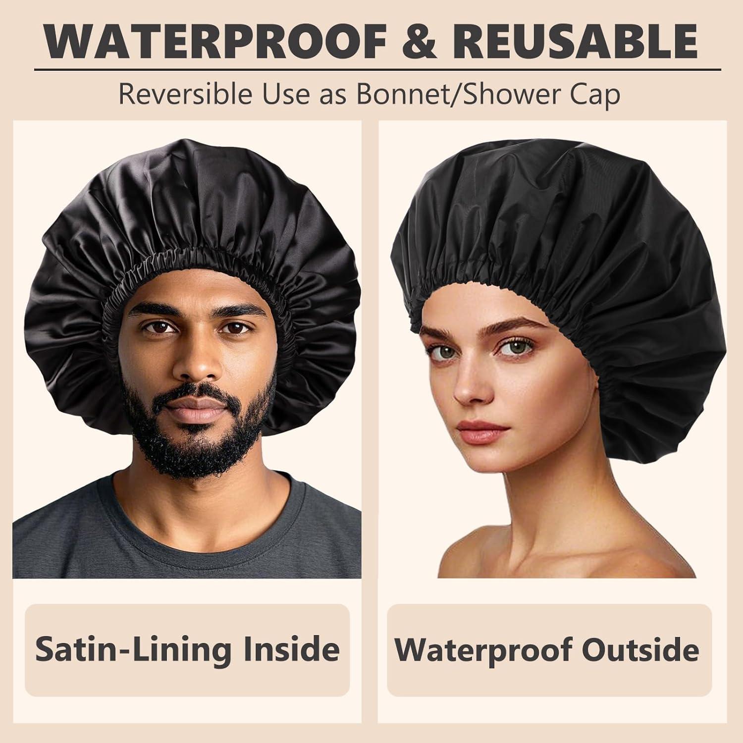 Gorro de Ducha Impermeable Reutilizable Himoswis Grande Negro