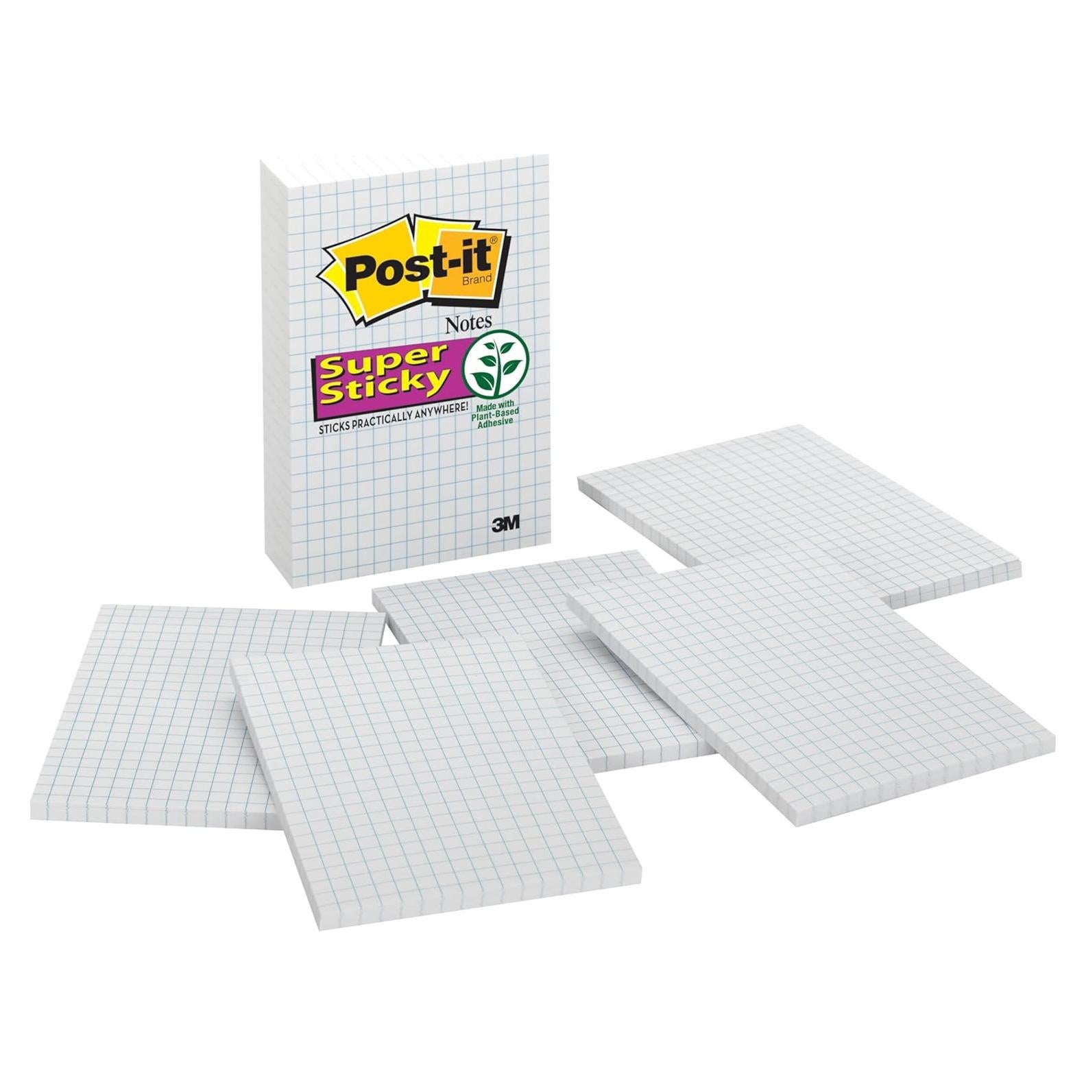 Notas Super Adhesivas Post-it 15.24x10.16 cm 6 Bloc Blanco