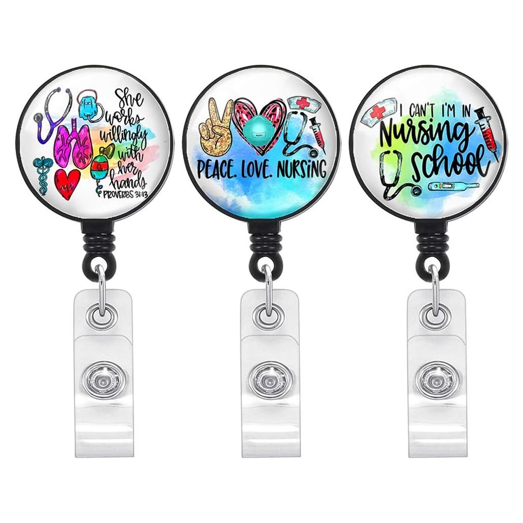 Porta Insignia Retráctil Coeufuedy Azul - Paquete de 3 Clips