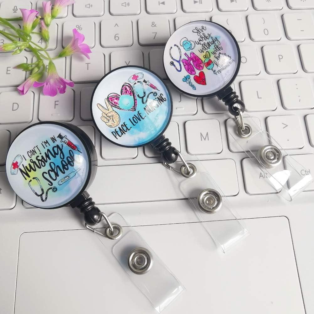 Porta Insignia Retráctil Coeufuedy Azul - Paquete de 3 Clips