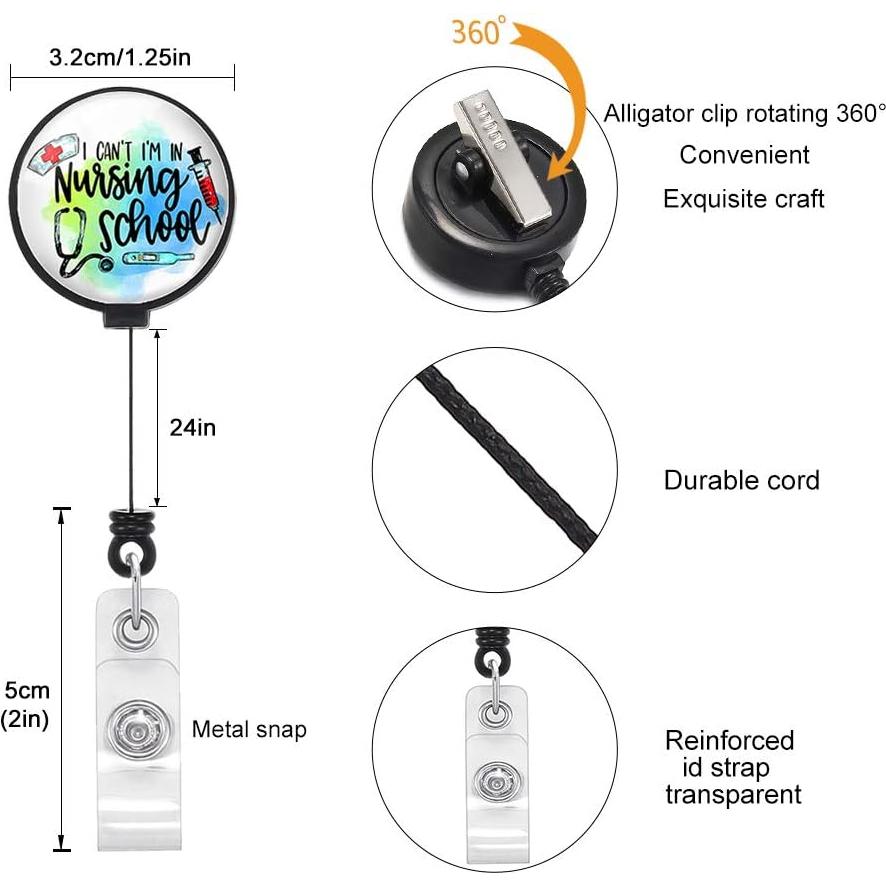 Porta Insignia Retráctil Coeufuedy Azul - Paquete de 3 Clips