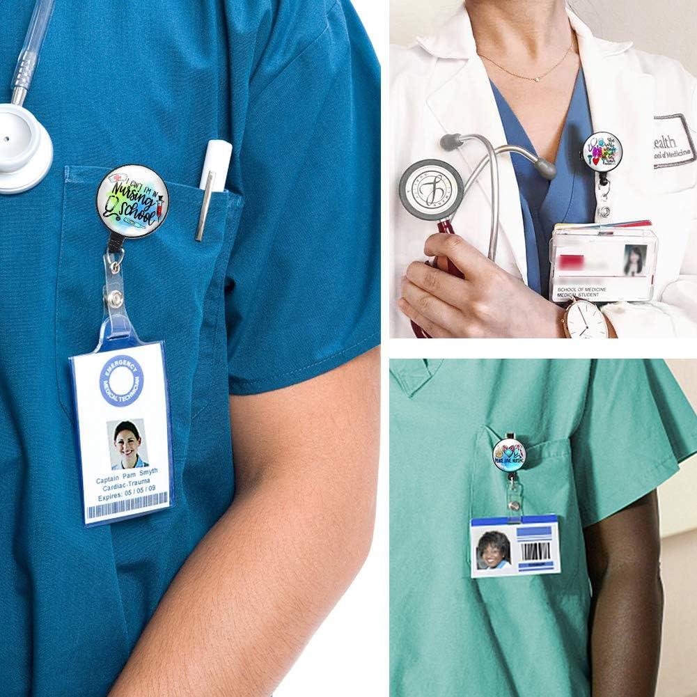 Porta Insignia Retráctil Coeufuedy Azul - Paquete de 3 Clips