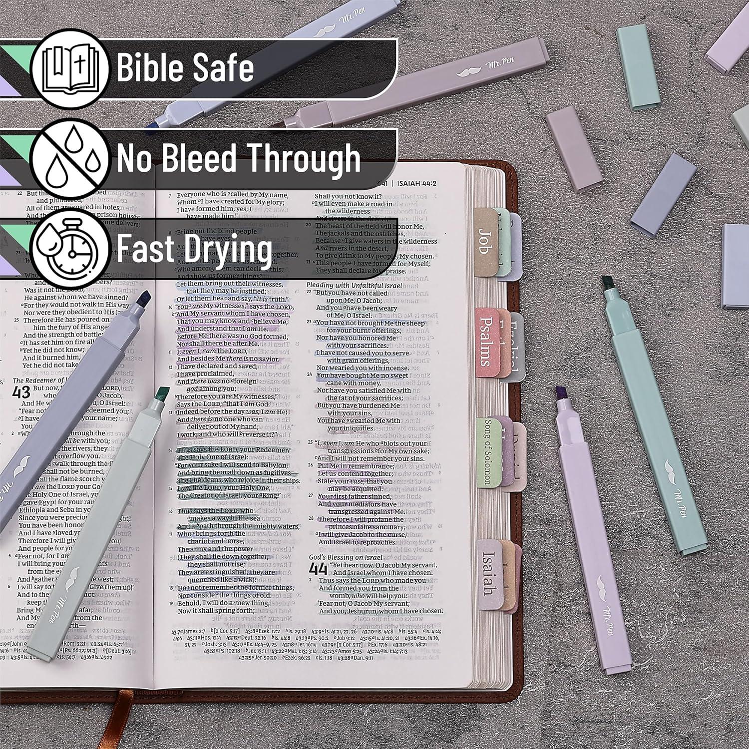 Marcadores de Resaltador Mr. Pen, 6 Pcs, Punta Cincel, Colores Morandi