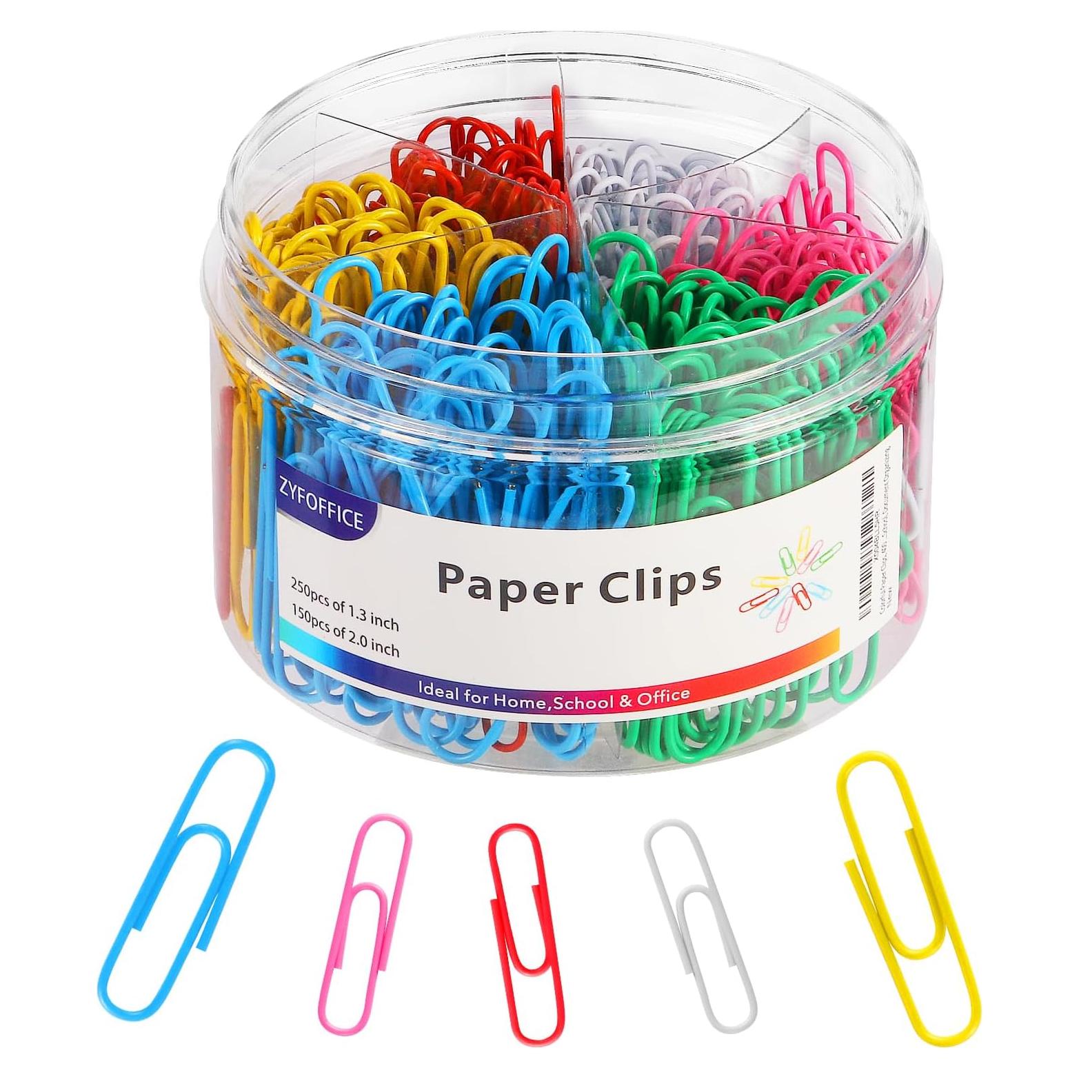 Clips de Papel Jumbo Multicolor ZYFOFFICE Paquete 400