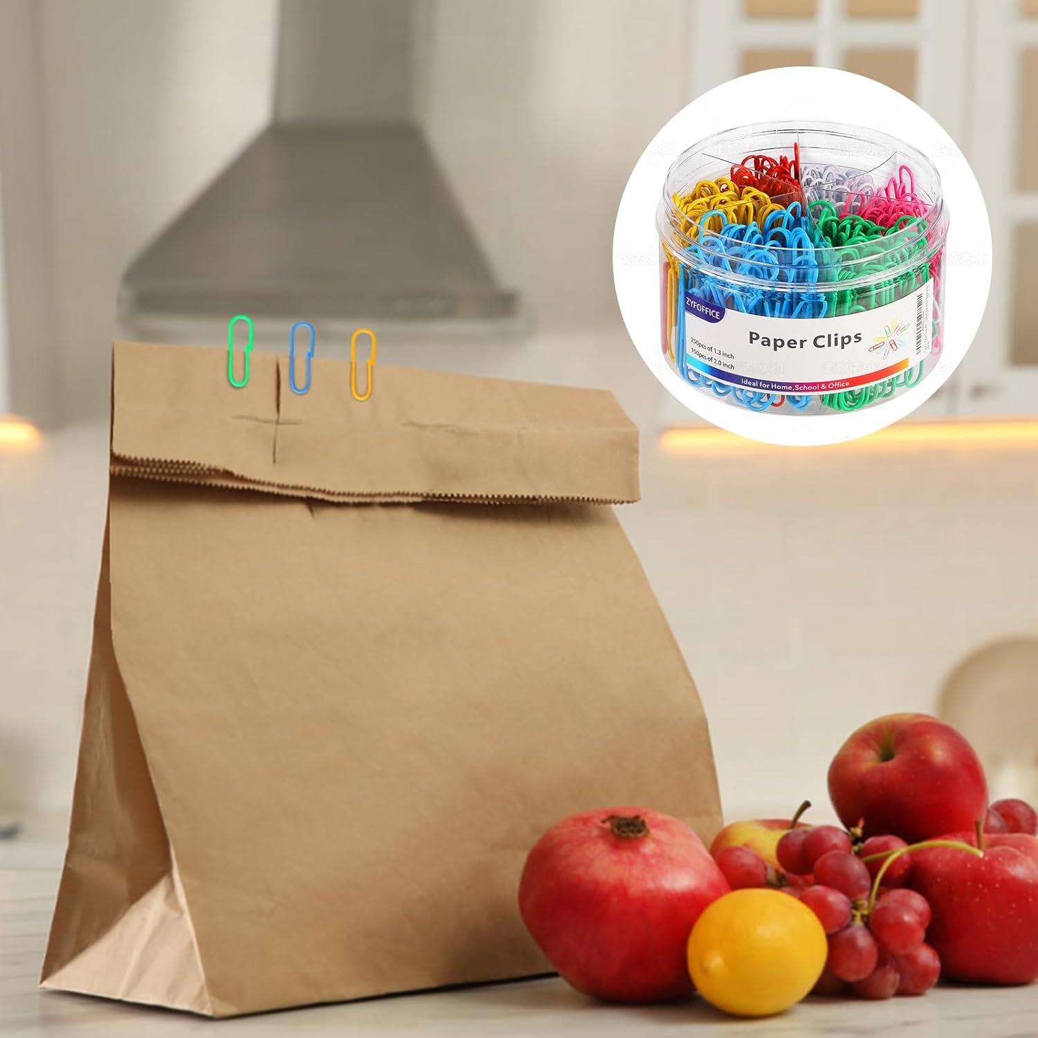 Clips de Papel Jumbo Multicolor ZYFOFFICE Paquete 400