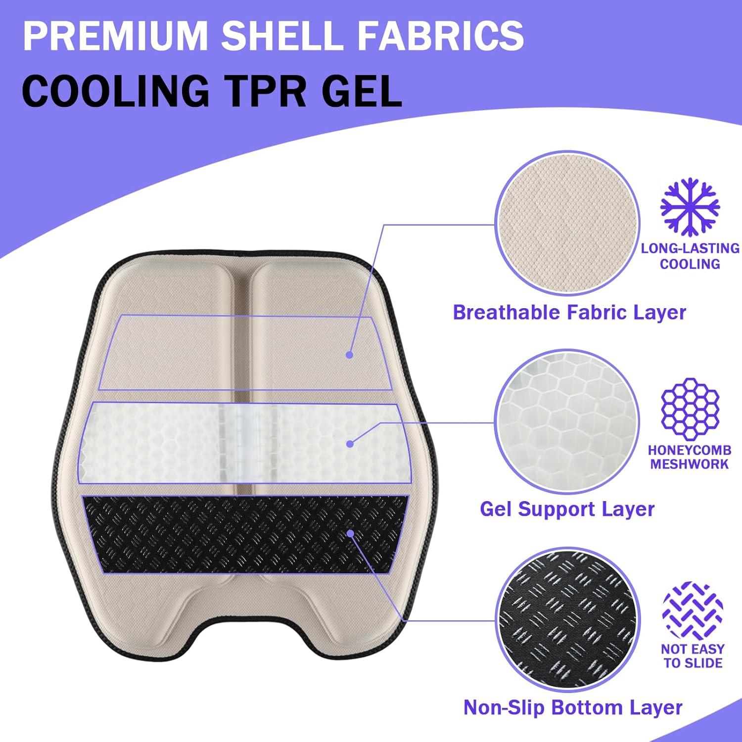 Cojín de Gel Antideslizante Binsheo para Asiento - Beige