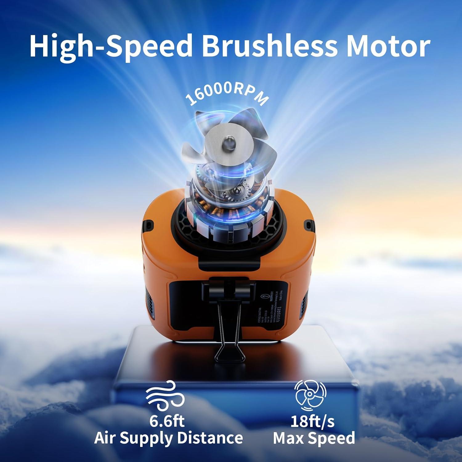 Ventilador Portátil Socool K50 10000mAh 5 Velocidades Naranja