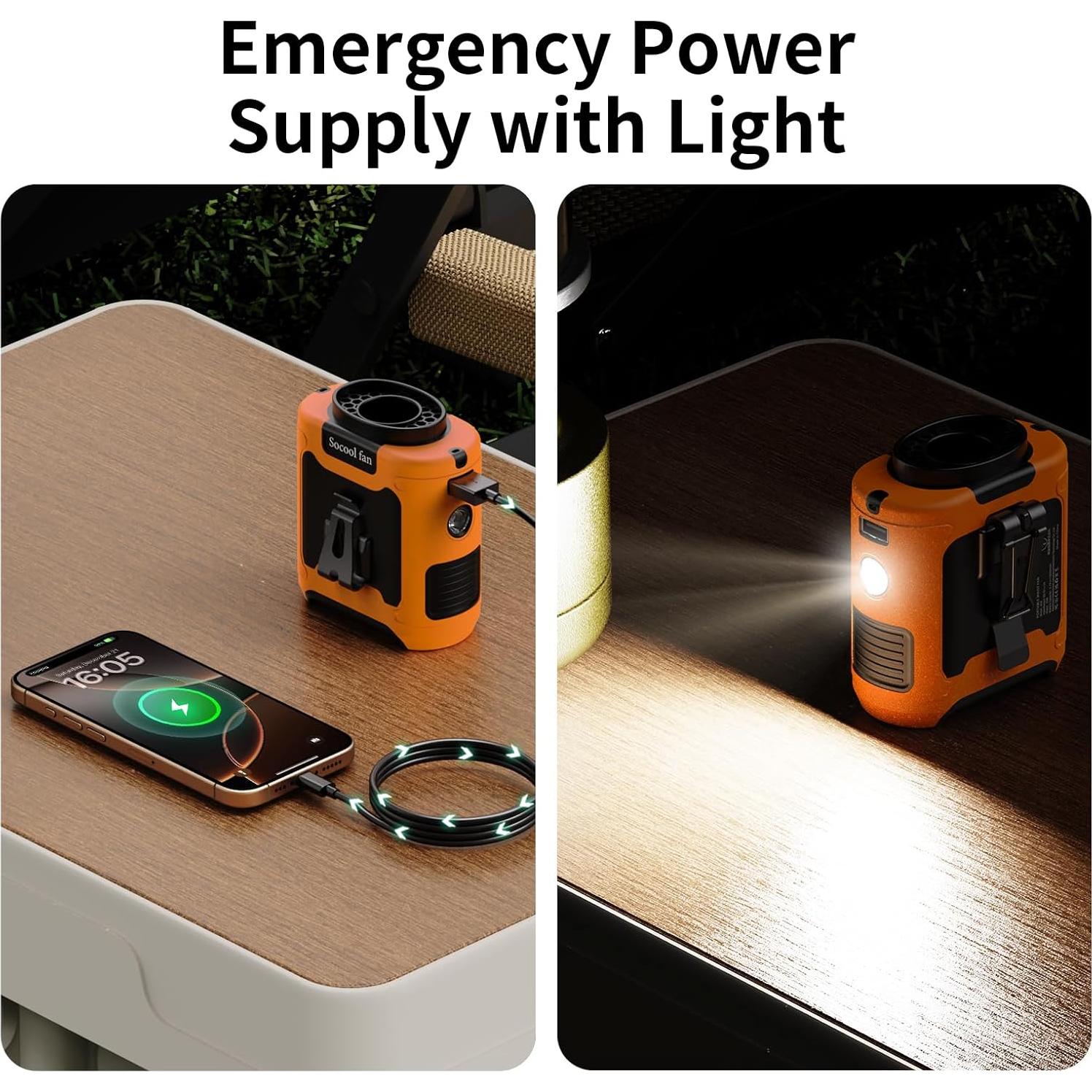 Ventilador Portátil Socool K50 10000mAh 5 Velocidades Naranja