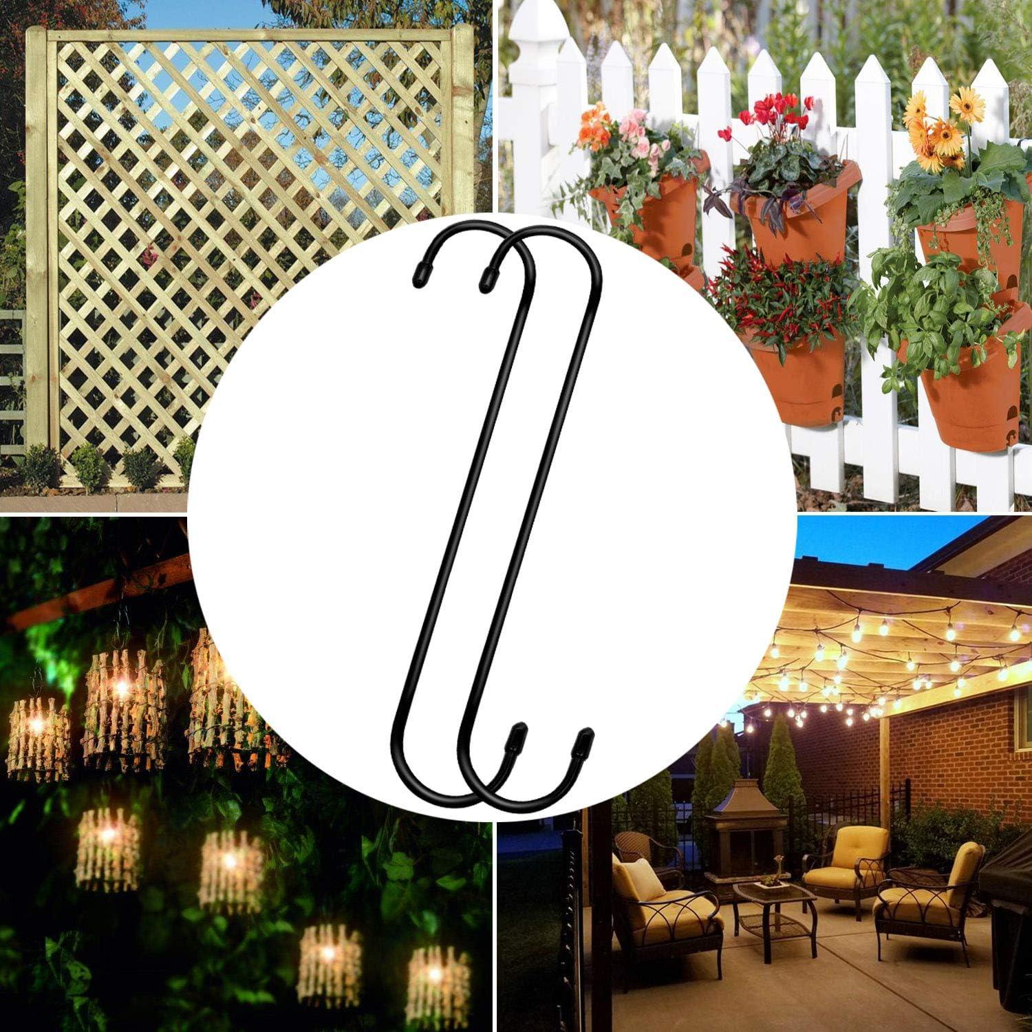 Paquete de 6 ganchos S ESFUN negros alta resistencia 4.54 kg