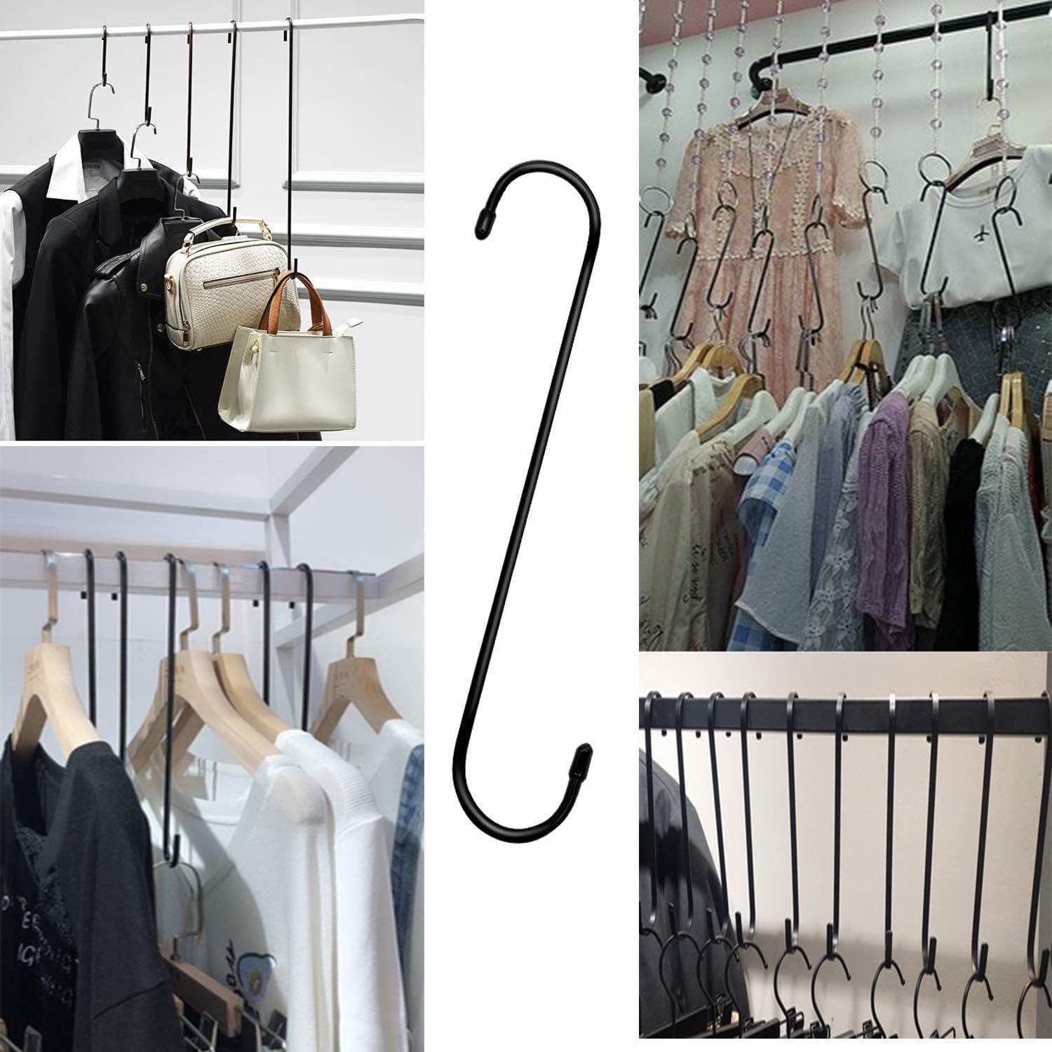 Paquete de 6 ganchos S ESFUN negros alta resistencia 4.54 kg