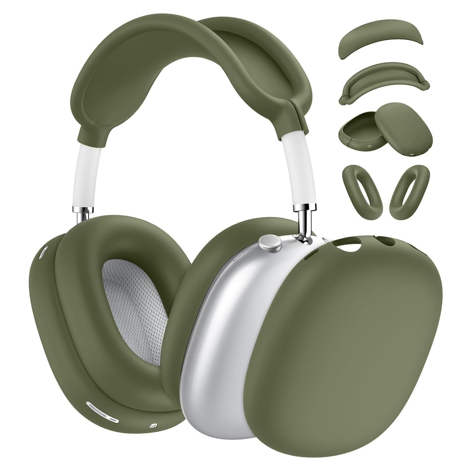 Funda de Silicona 4 en 1 para AirPods Max USB-C Verde Militar