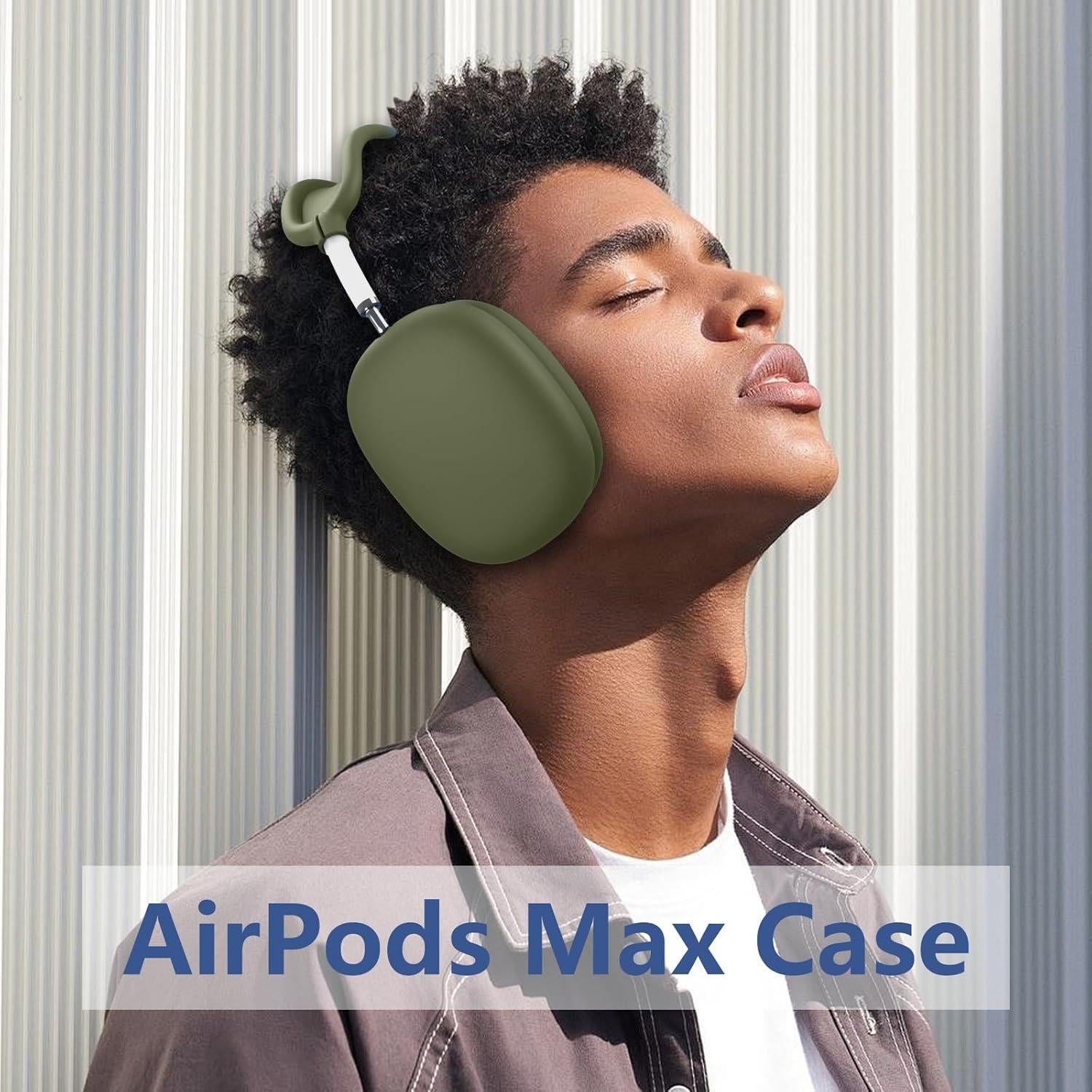 Funda de Silicona 4 en 1 para AirPods Max USB-C Verde Militar
