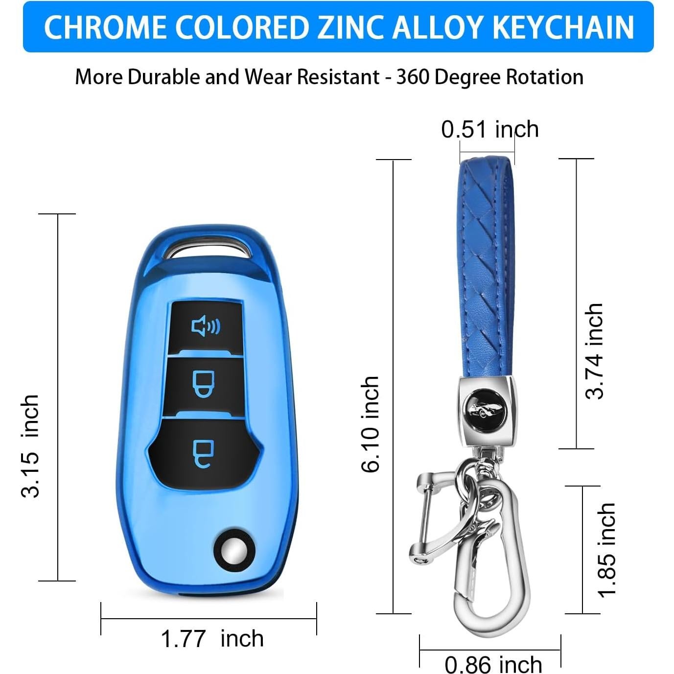 Cubierta de Llave TPU QBUC para Ford F150 F250 Focus 2015-2019