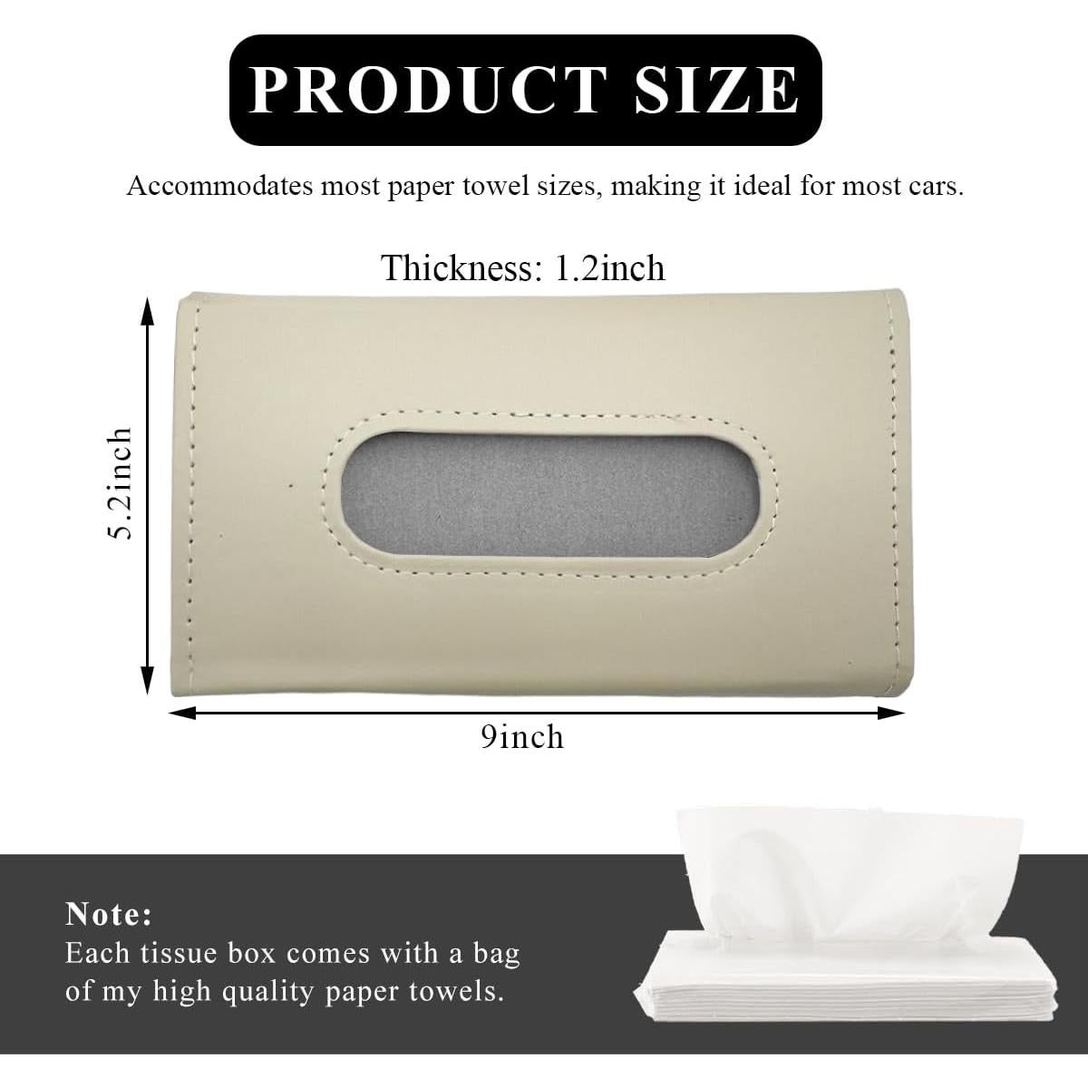 Soporte de Tejido para Coche Sylvil Beige Rectangular 22.6x13.2cm