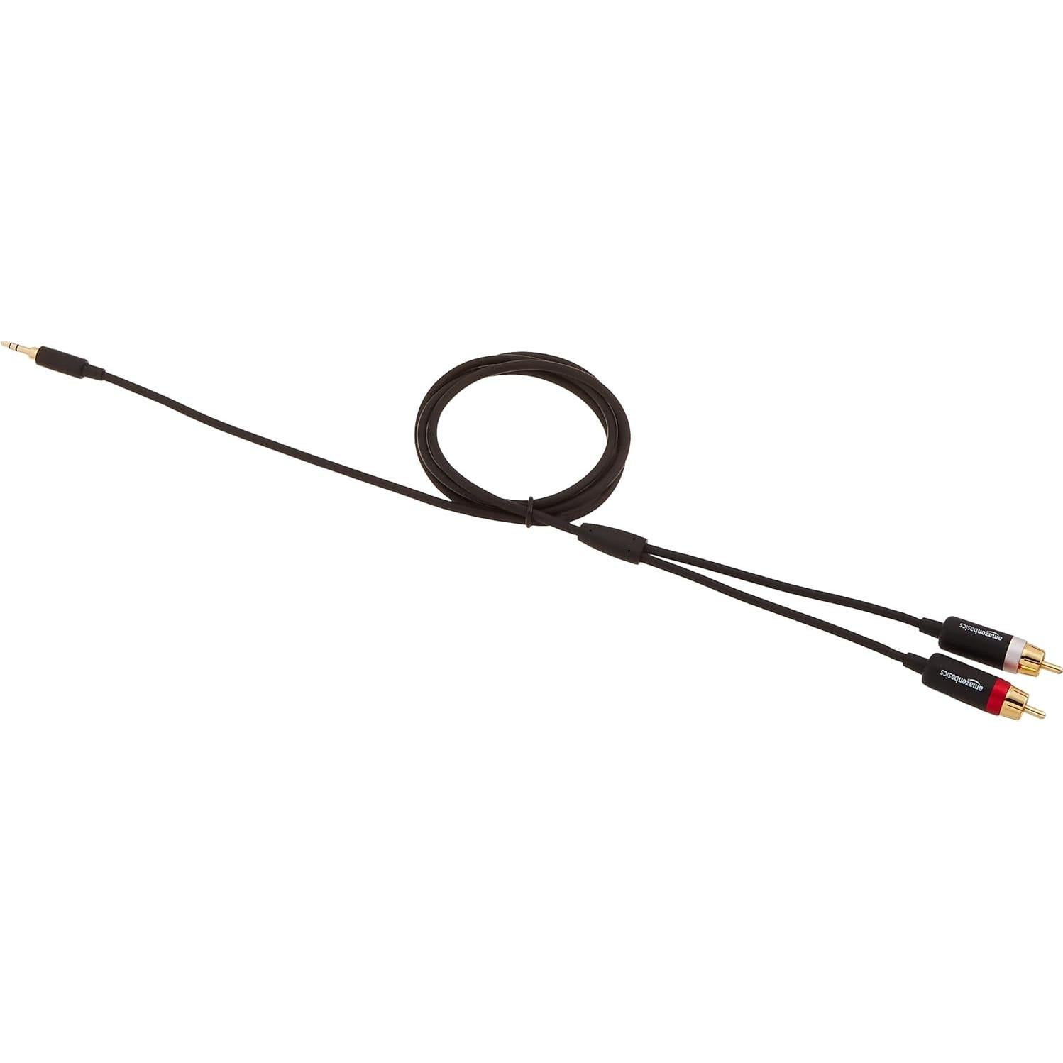 Adaptador de Audio 3.5mm a 2 RCA Amazon Basics 1.2m