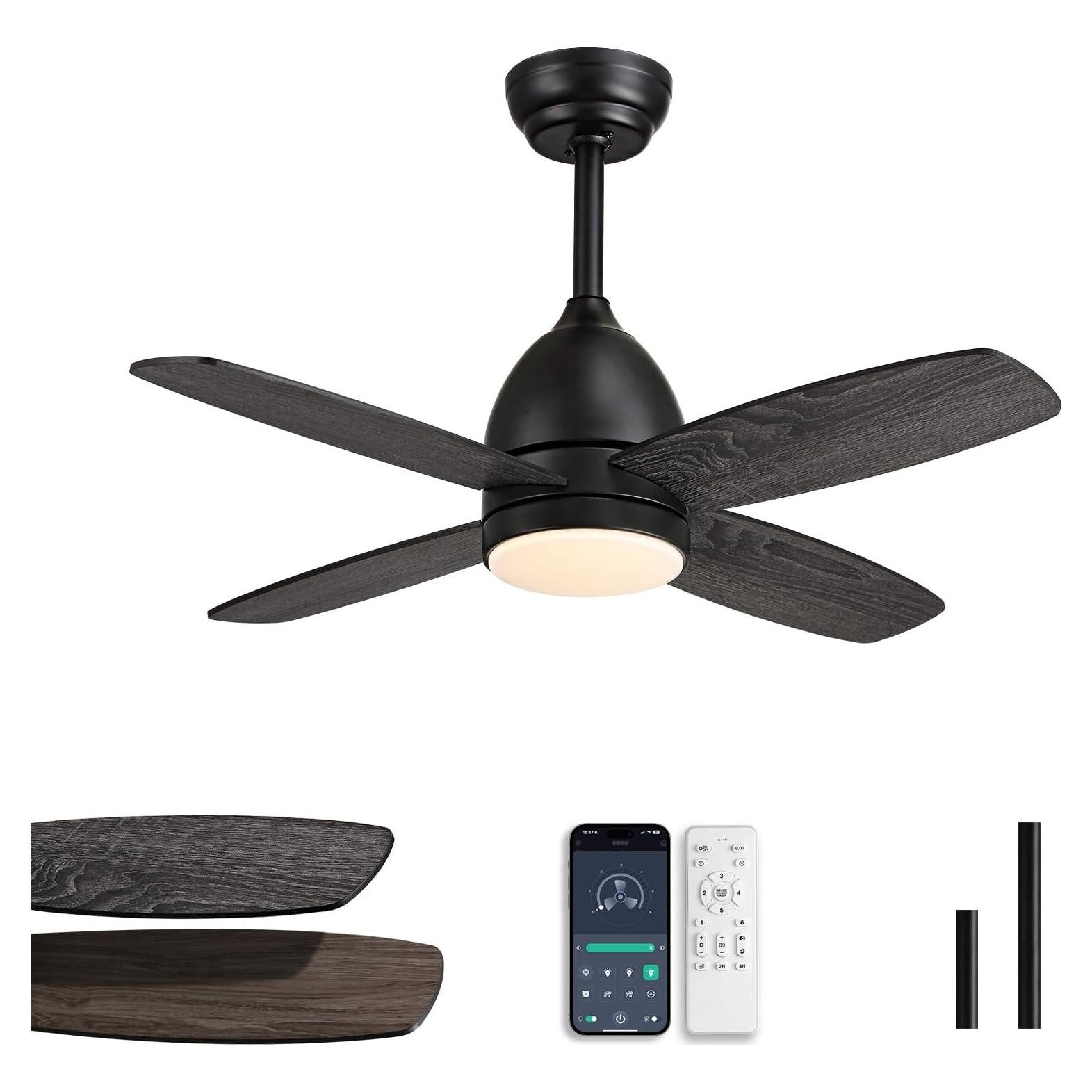 Ventilador de Techo SNZ 96 cm con Luz LED y Control Remoto