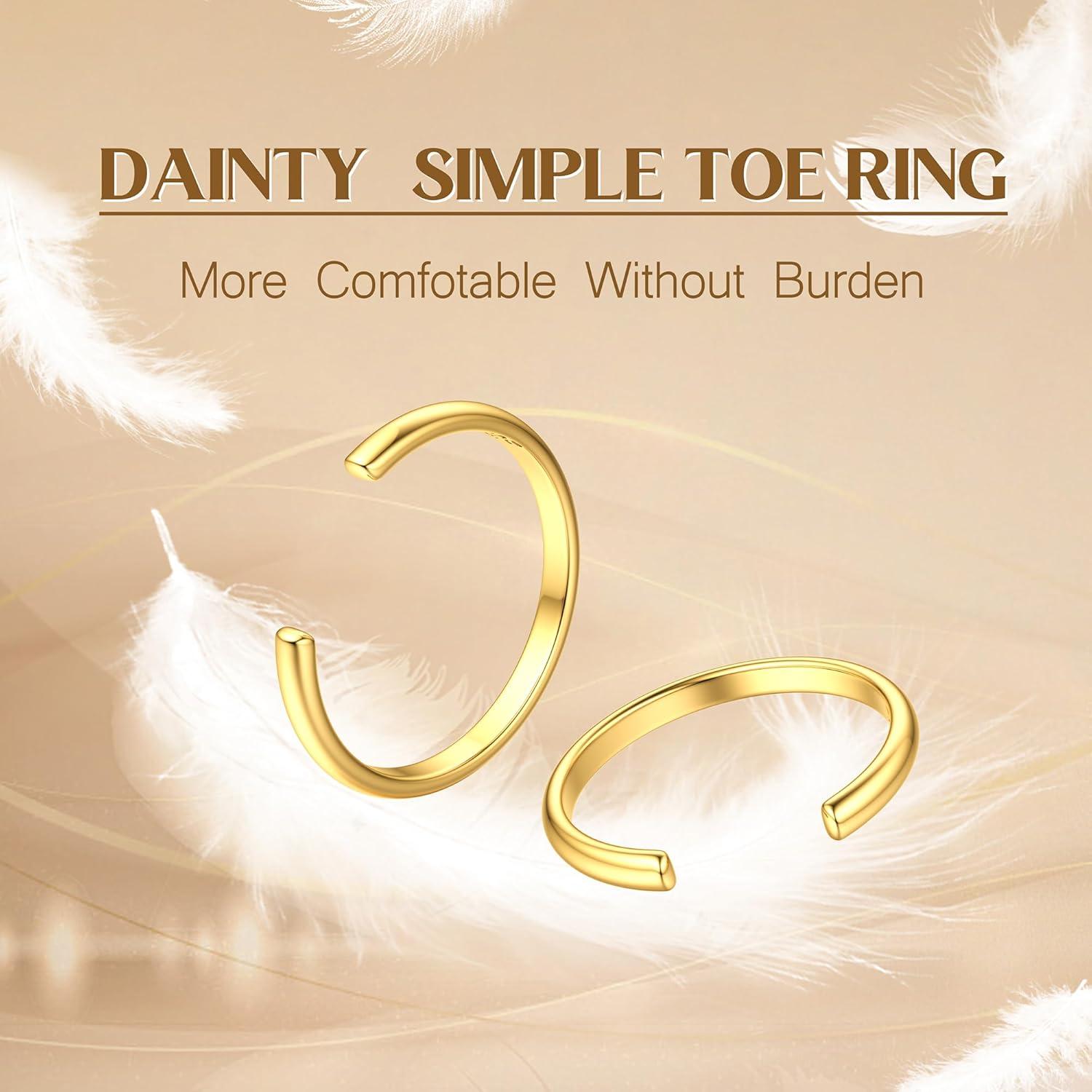 Conjunto de Anillos de Dedo del Pie de Oro 14K HAIAISO Ajustables