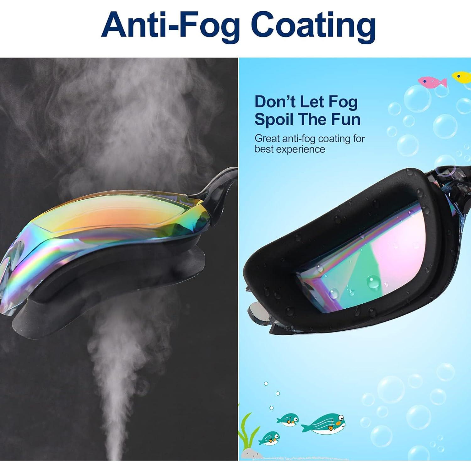 Gafas de natación para niños Kimasha, 2 paquetes, anti-niebla