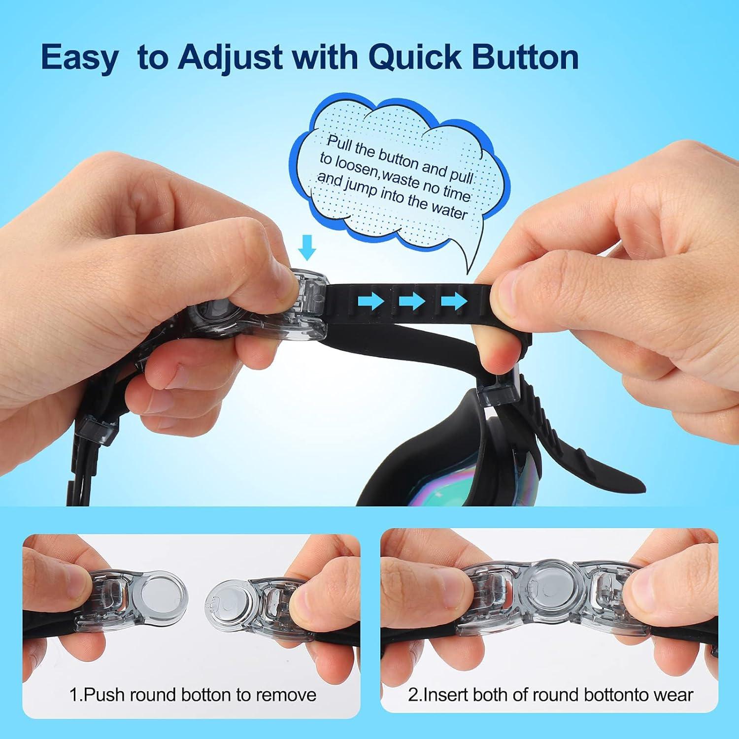 Gafas de natación para niños Kimasha, 2 paquetes, anti-niebla