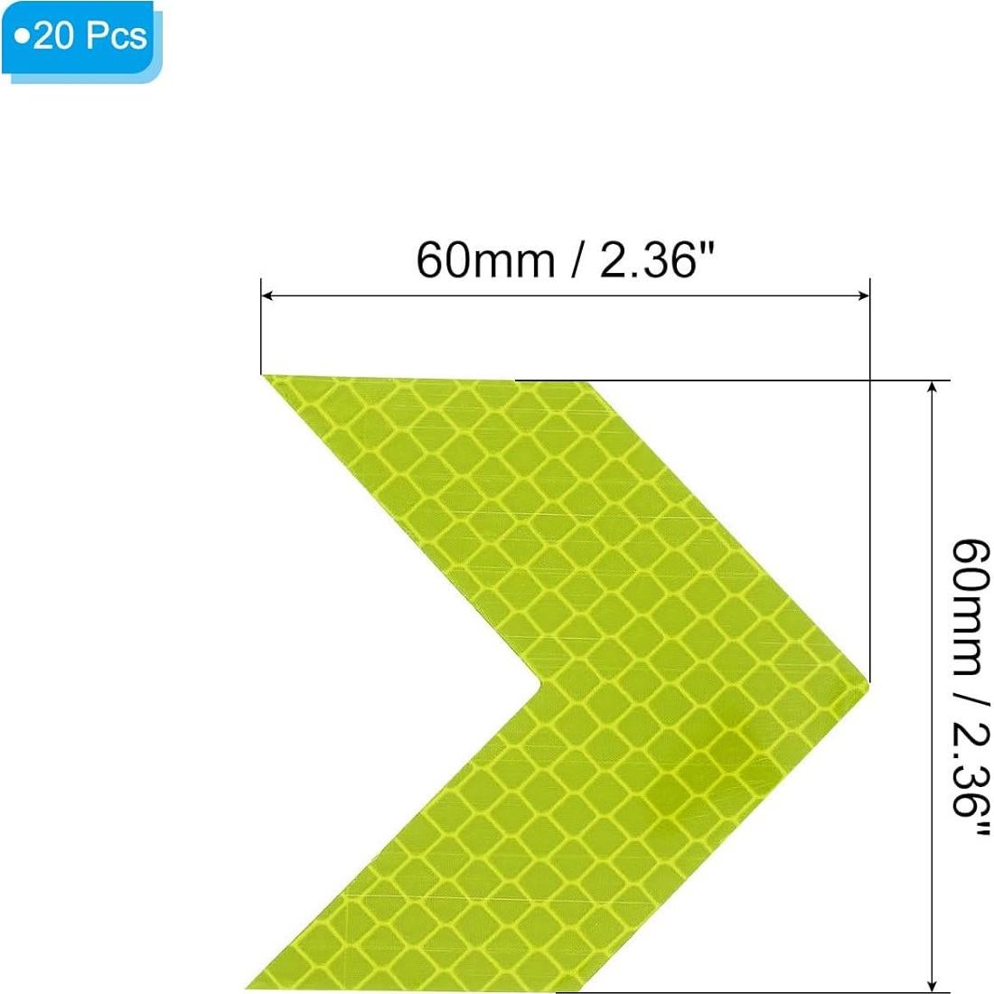 Calcomanías Reflectantes PATIKIL 30 Pcs Verde Fluorescente 6x6 cm
